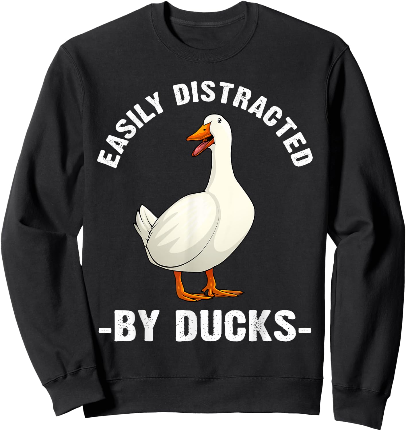 Cute Duck Design Women Aquatic Bird Duck Lovers Sweatshirt - Sweatshirt | Black