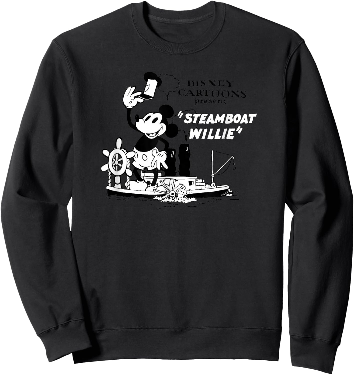 Disney Mickey and Friends Steamboat Willie Original Disney Sweatshirt - Sweatshirt | Black