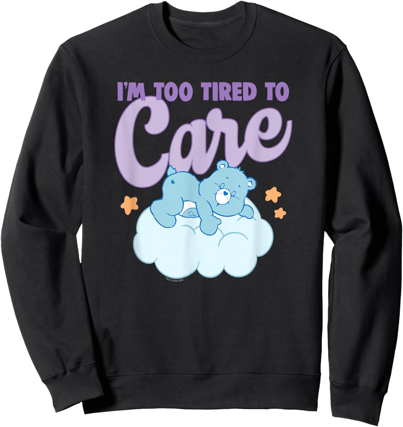 Care Bears I'm Too Tired to Care Sleepy Bedtime Bear Sweatshirt - Sweatshirt | Black