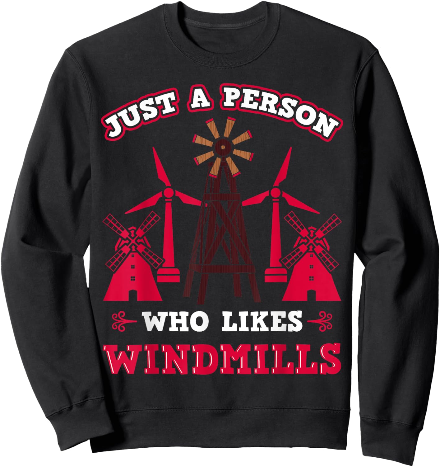 Windmill Technician Windpumps Worker Wind Turbine Engineer Sweatshirt - Sweatshirt | Black