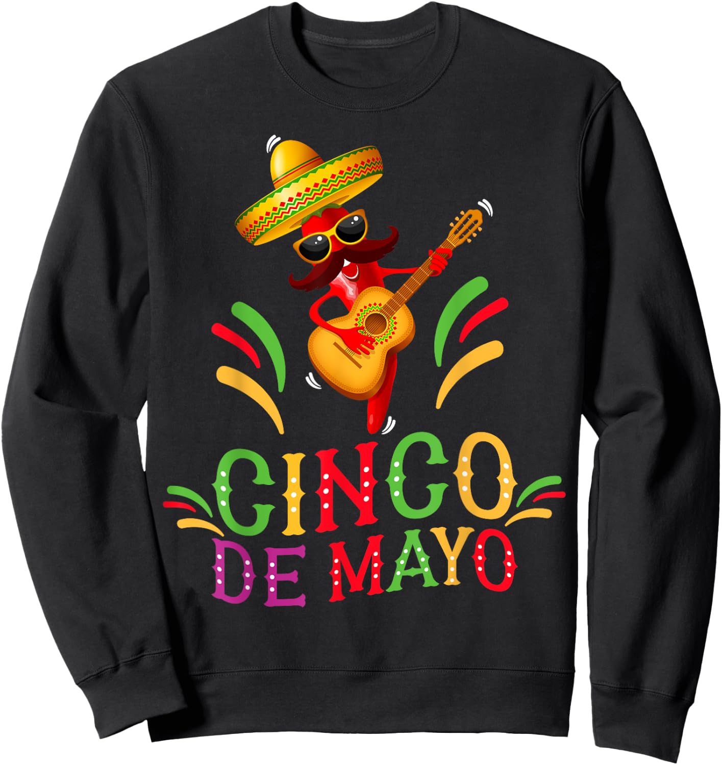 Happy 5 De Mayo Funny Camisas de 5 de mayo Mexican fiesta Sweatshirt - Sweatshirt | Black