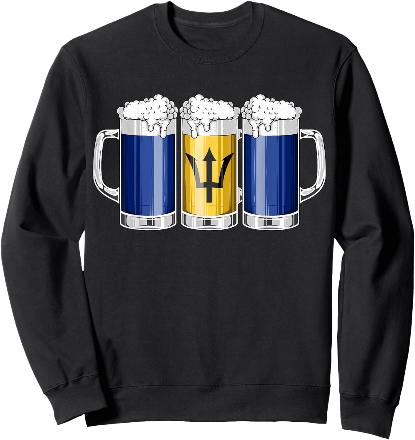 Beer Barbadian Shirt - Beer Barbados Flag Patriotic Men Sweatshirt - Sweatshirt | Black