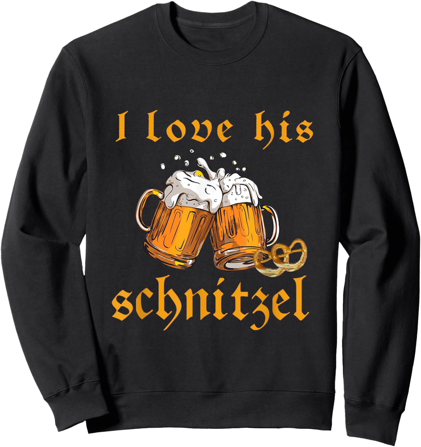 I Love His Schnitzel Oktoberfest Couple Matching Sweatshirt - Sweatshirt | Black