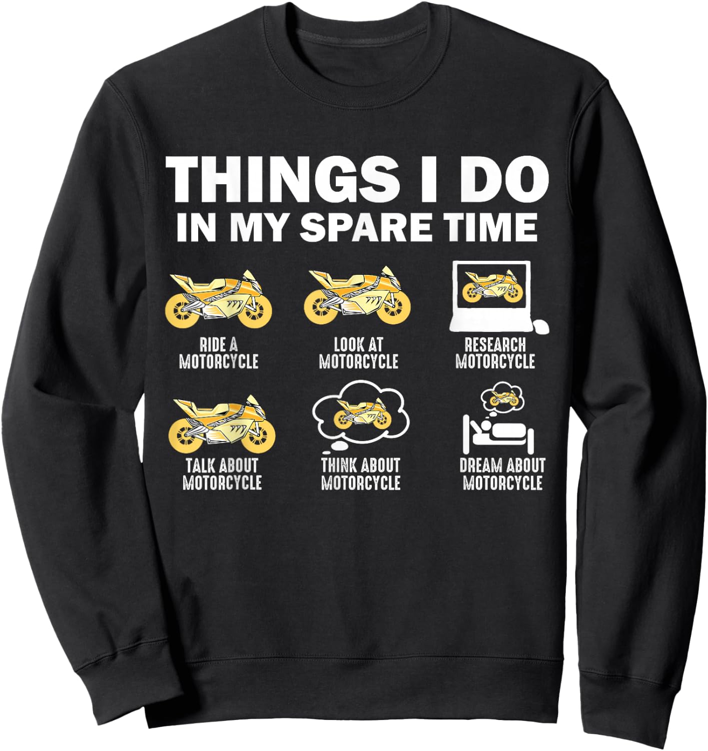 Things I Do In My Spare Time Motorcycle Sweatshirt - Sweatshirt | Black