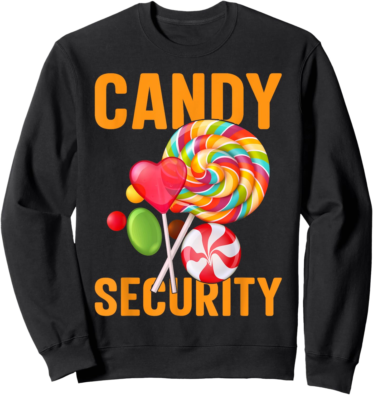 Candy Land Costumes Adult Candy Land Candy Security Sweatshirt - Sweatshirt | Black