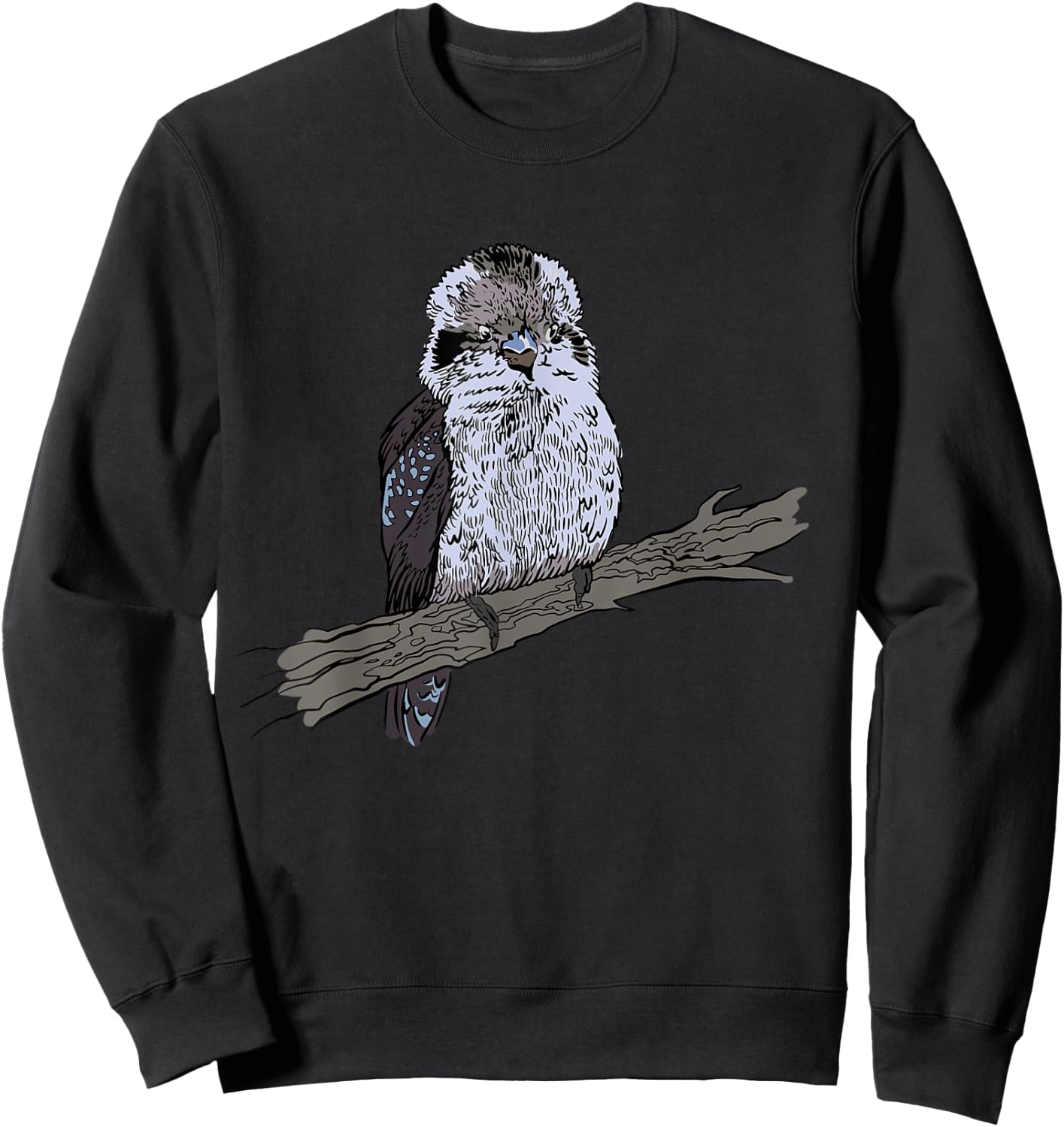 Laughing Bird Australian Bird Ornithology Kookaburra Bird Sweatshirt - Sweatshirt | Black