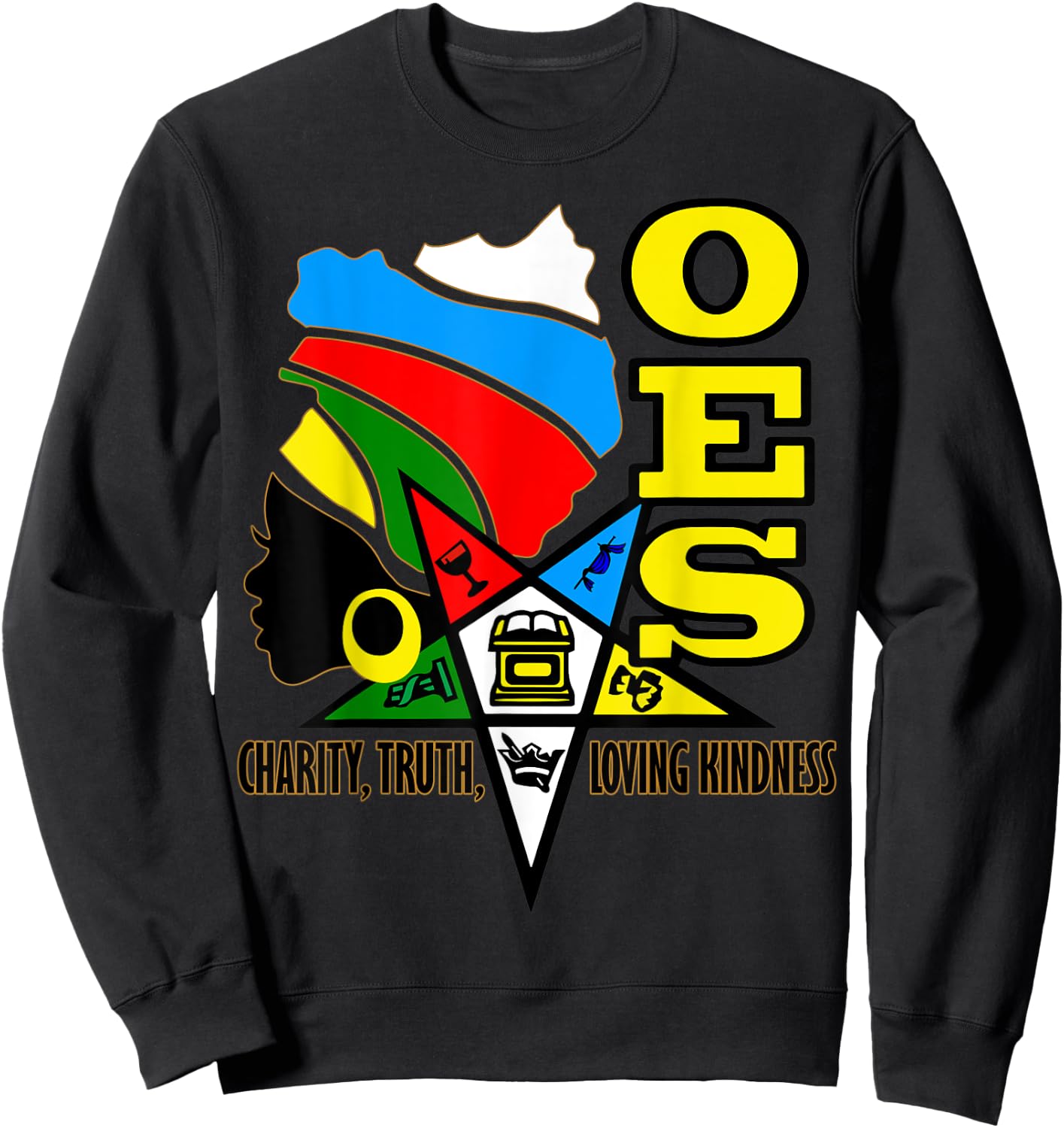 OES Charity Truth Loving Kindness Sister Africa Parents' Day Sweatshirt - Sweatshirt | Black