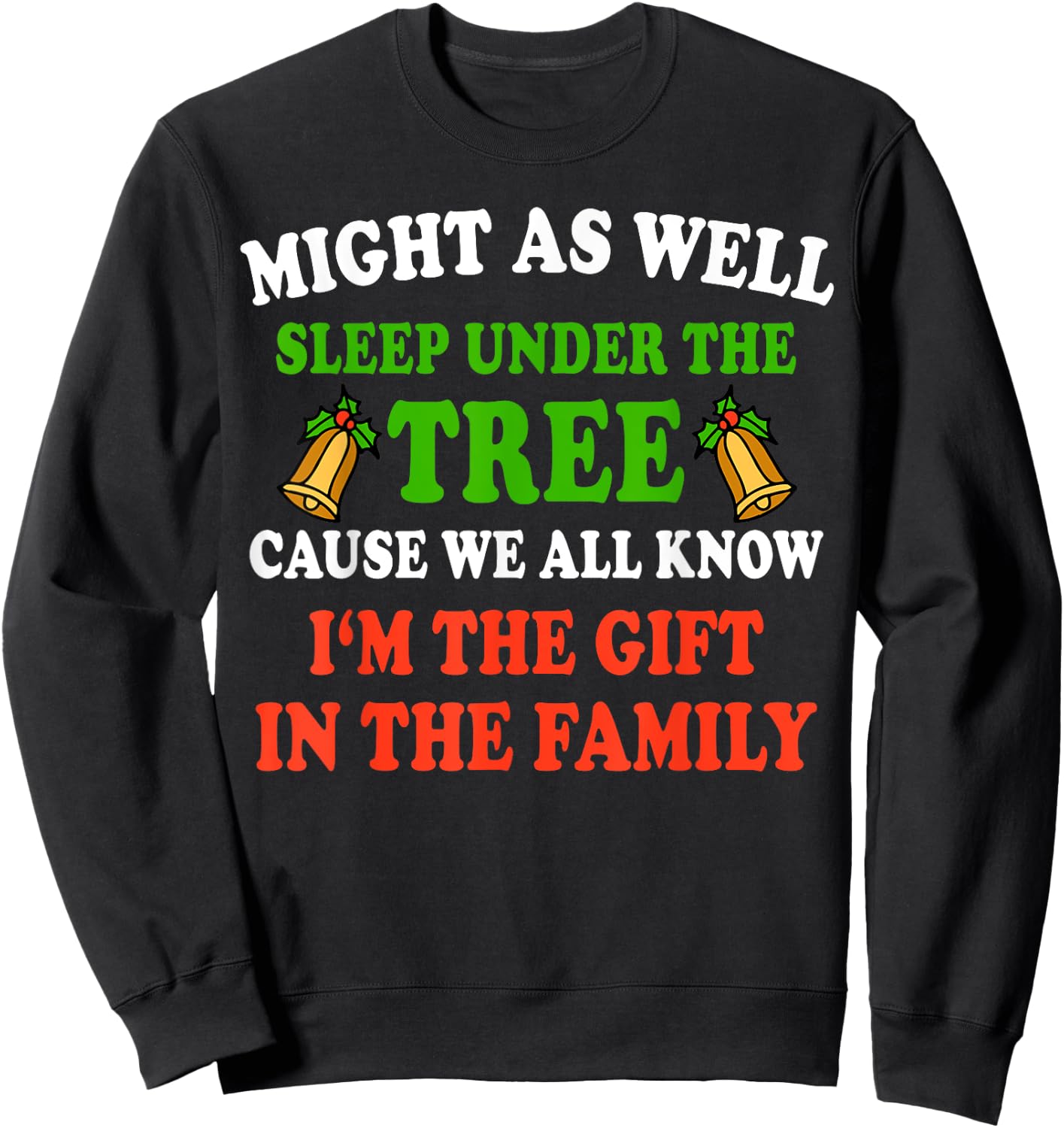 Santa Claus Christmas Holiday Pajamas Gift | Girls & Boys Sweatshirt - Sweatshirt | Black