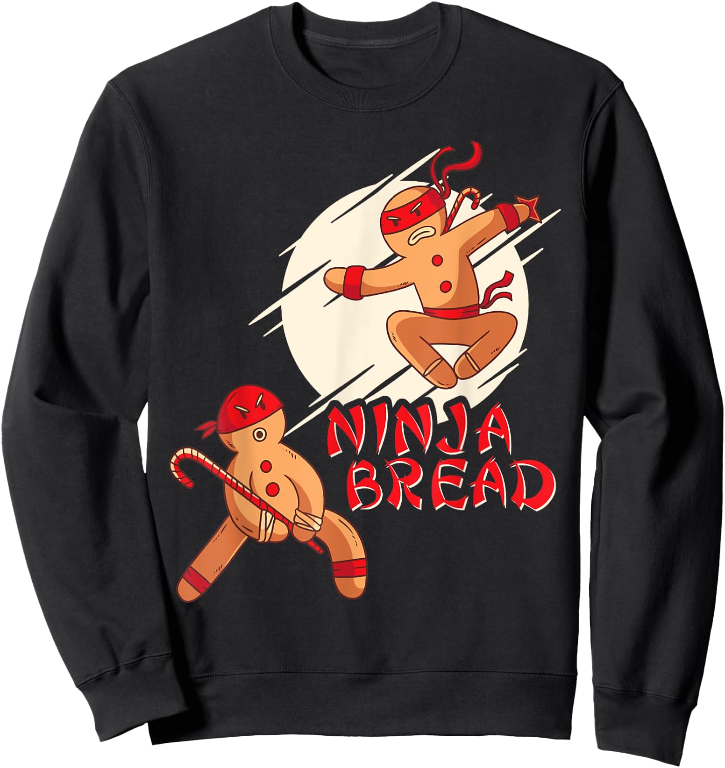 Funny Christmas Shirt for Boys Men Kids Karate Ninja Bread Sweatshirt - Sweatshirt | Black