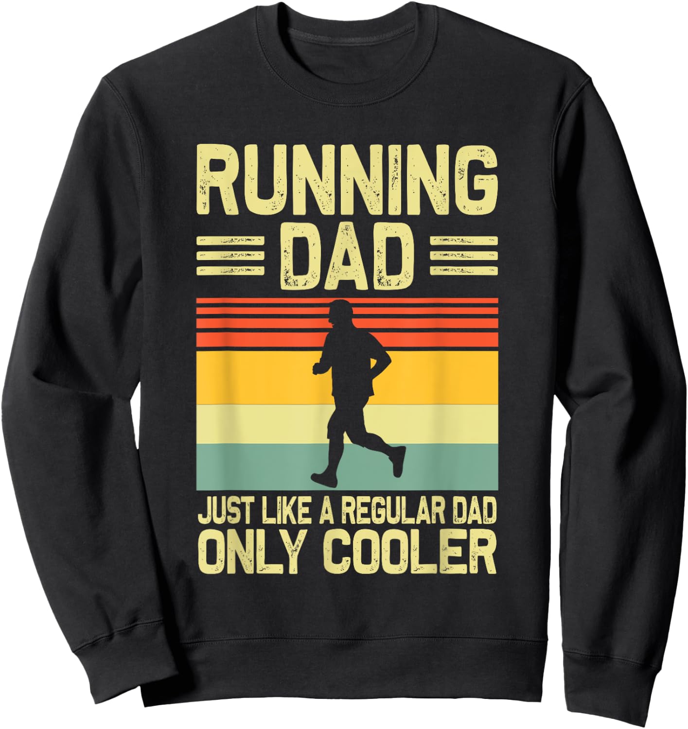 Funny Running Dad Marathon Runner Coach Marathoner Sweatshirt - Sweatshirt | Black