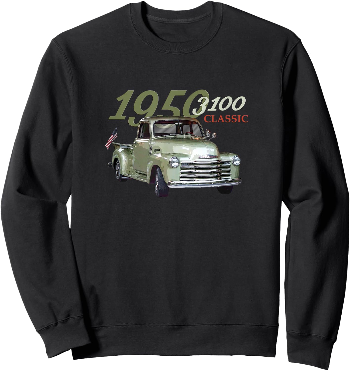 Vintage 1950 3100 Pickup Truck, Car Guys, Classic Trucks Sweatshirt - Sweatshirt | Black