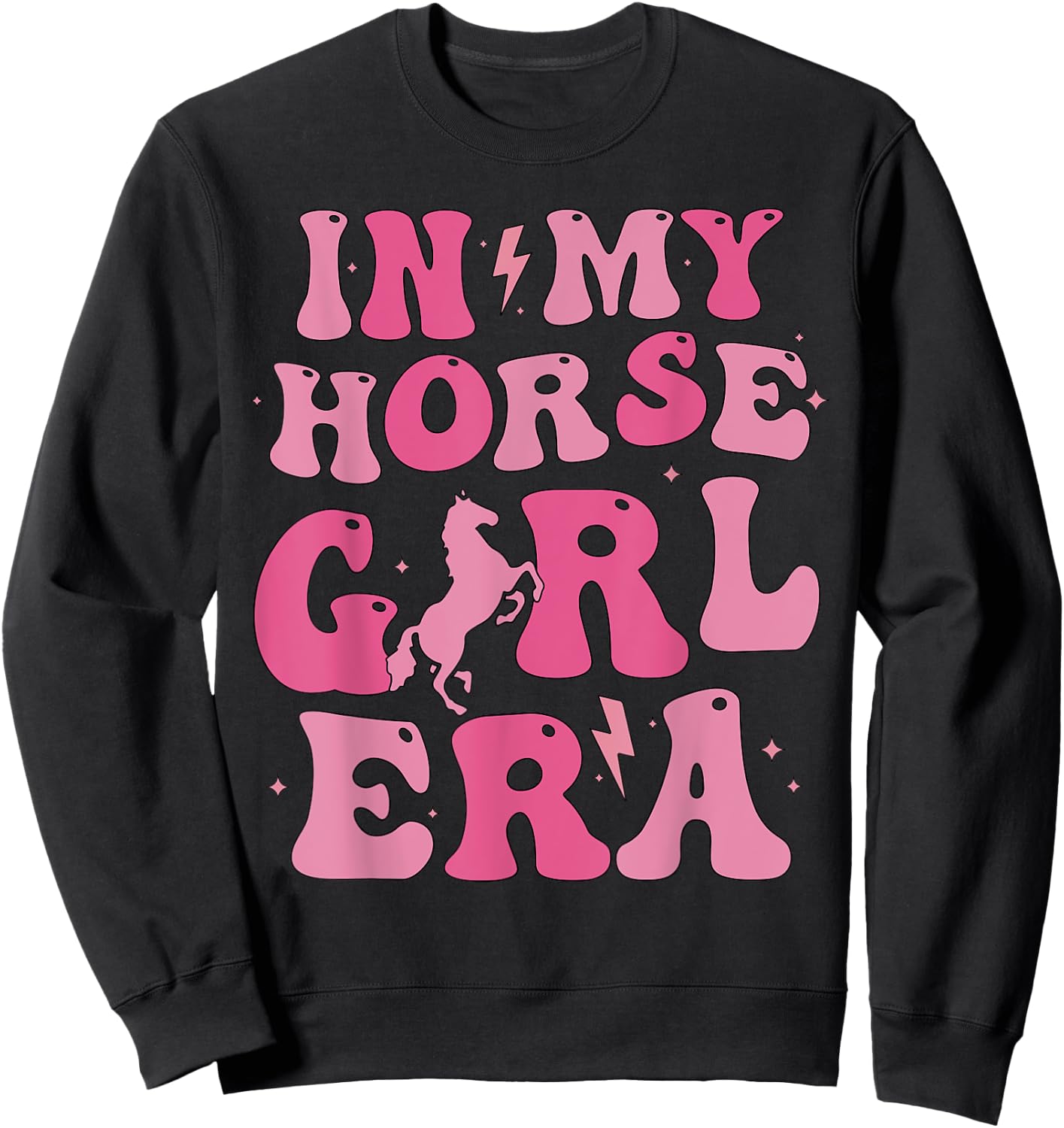 In my horse girl era cute horse girl horse lover groovy Sweatshirt - Sweatshirt | Black
