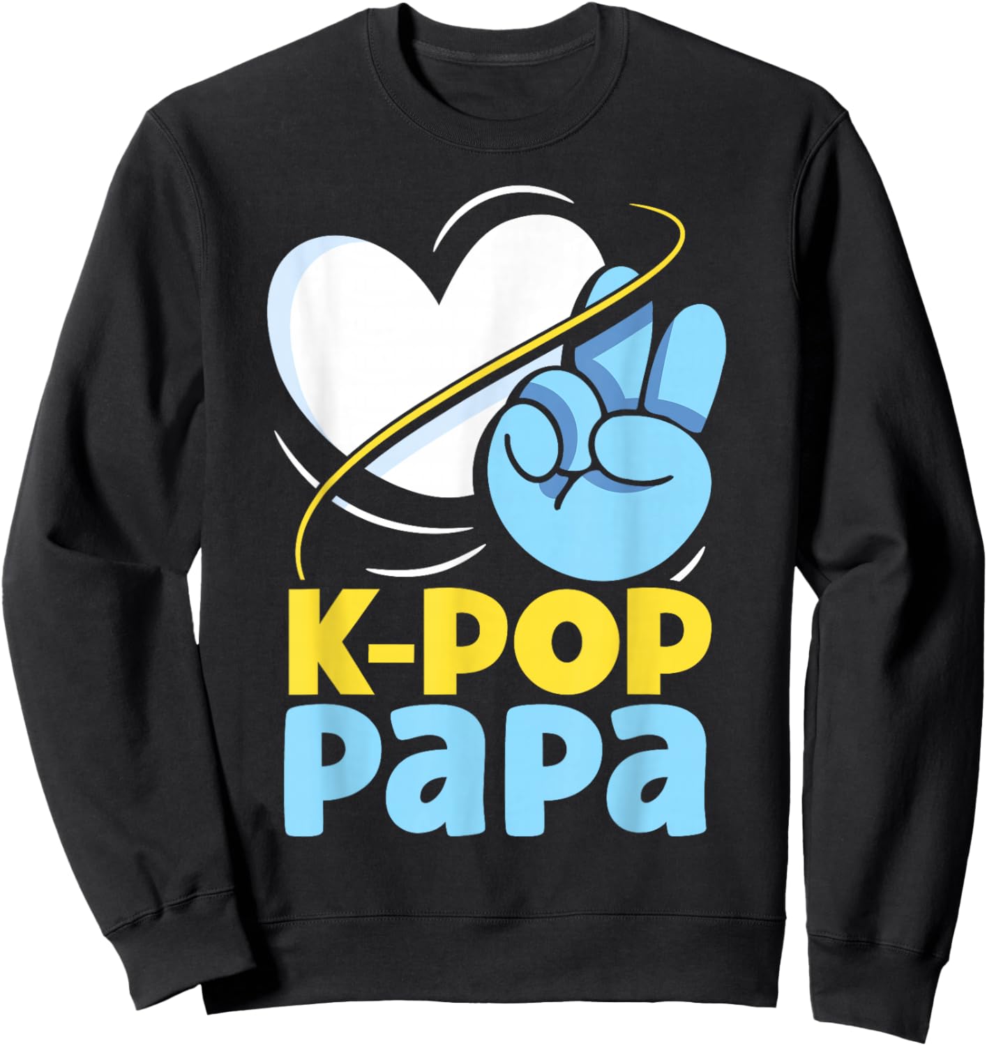 K-POP Papa Music Korean K-Pop Cute Lover Dad Father Daddy Sweatshirt - Sweatshirt | Black