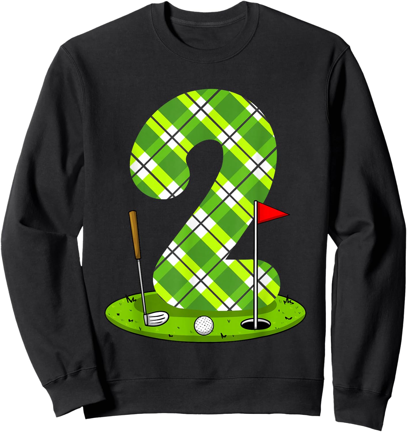 Golf Birthday Shirt For Kids 2nd Birthday Party Golfer Sweatshirt - Sweatshirt | Black