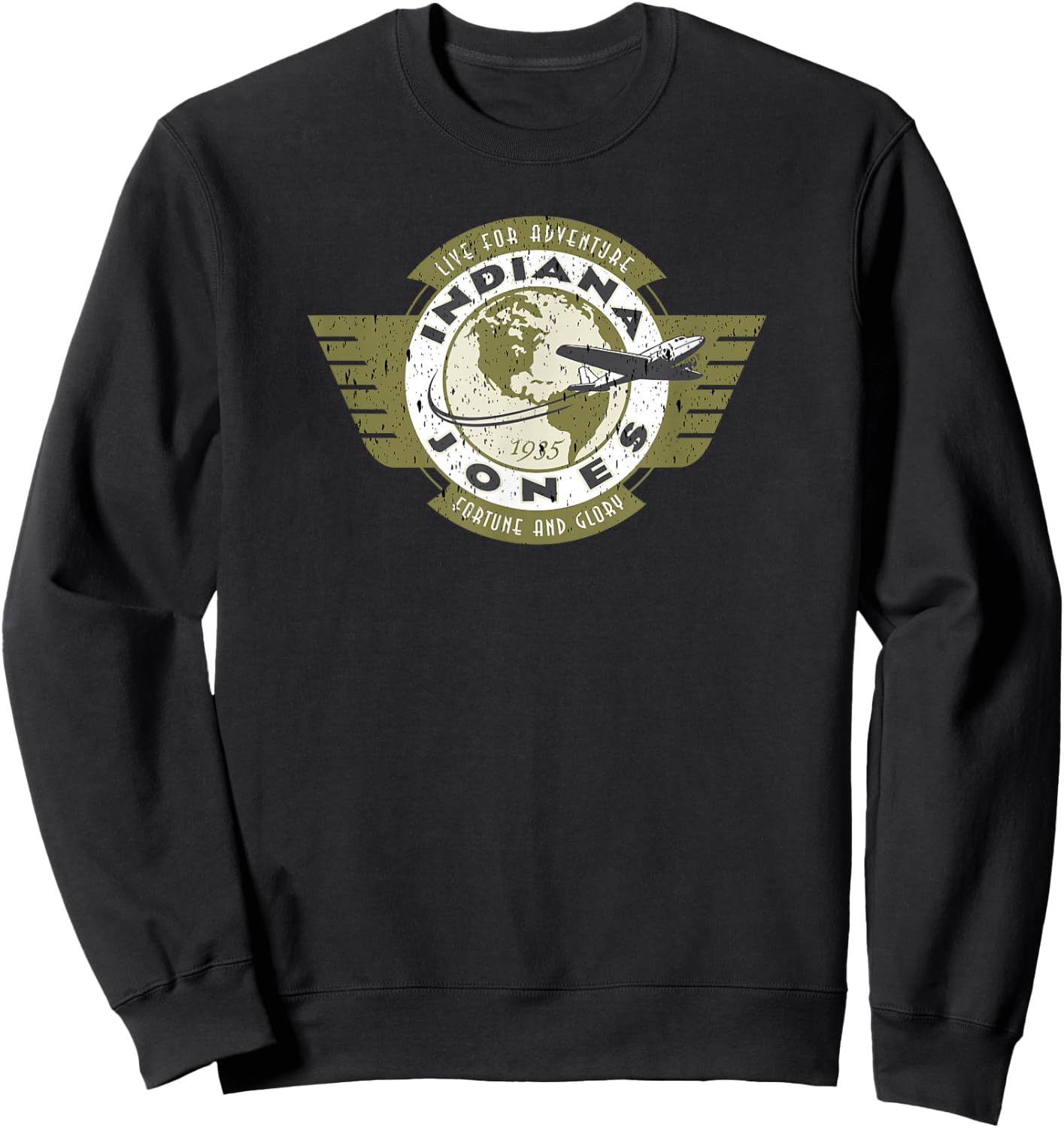 Indiana Jones and The Temple of Doom Vintage Flyer Badge Sweatshirt - Sweatshirt | Black