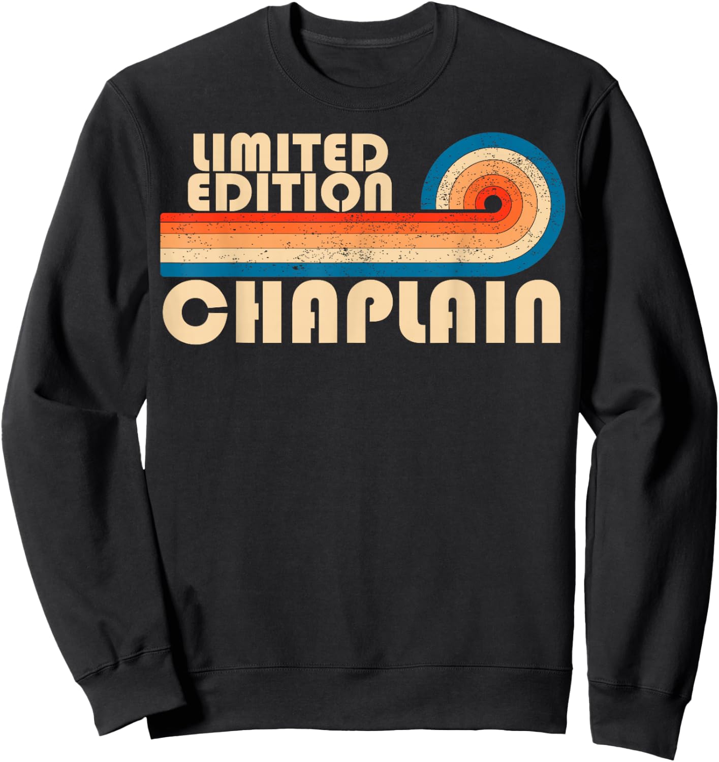 CHAPLAIN Retro 70s 80s Sunset Stripe Sweatshirt - Sweatshirt | Black