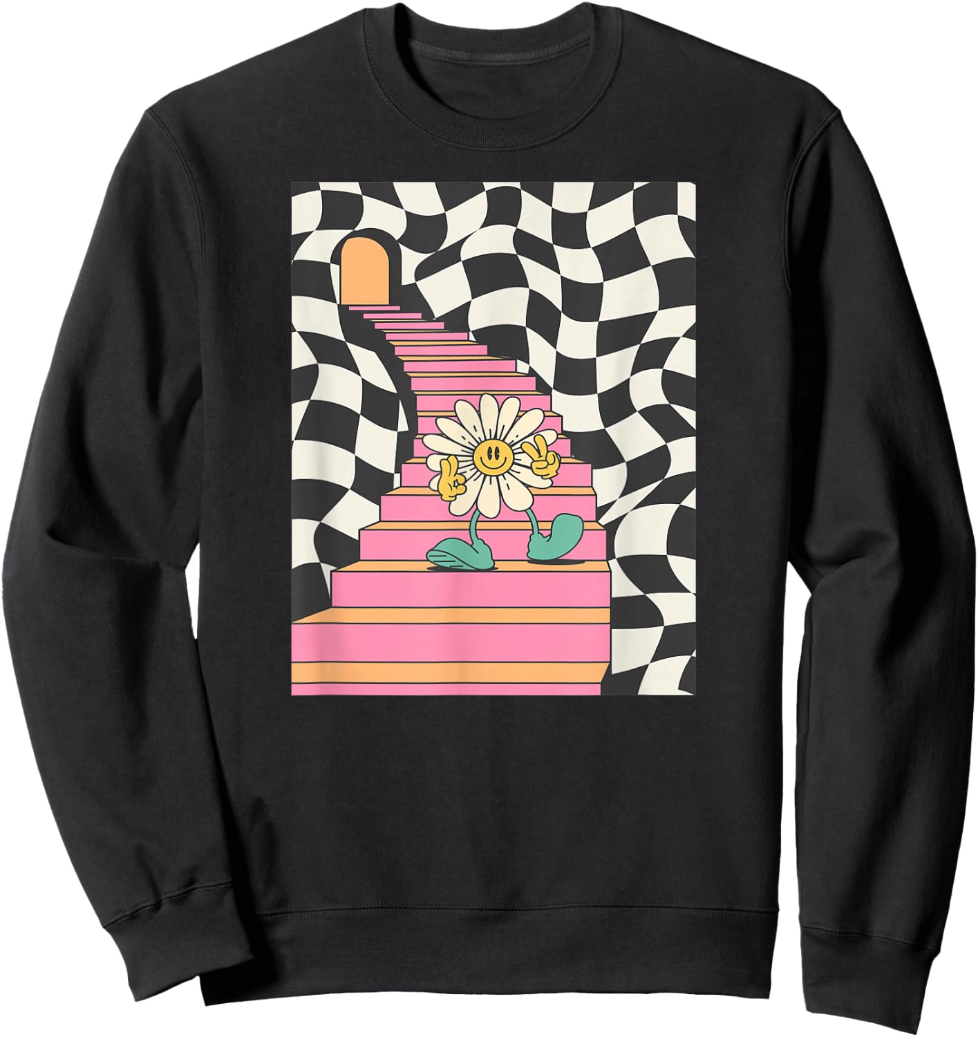 Trippy Flower Sweatshirt - Sweatshirt | Black