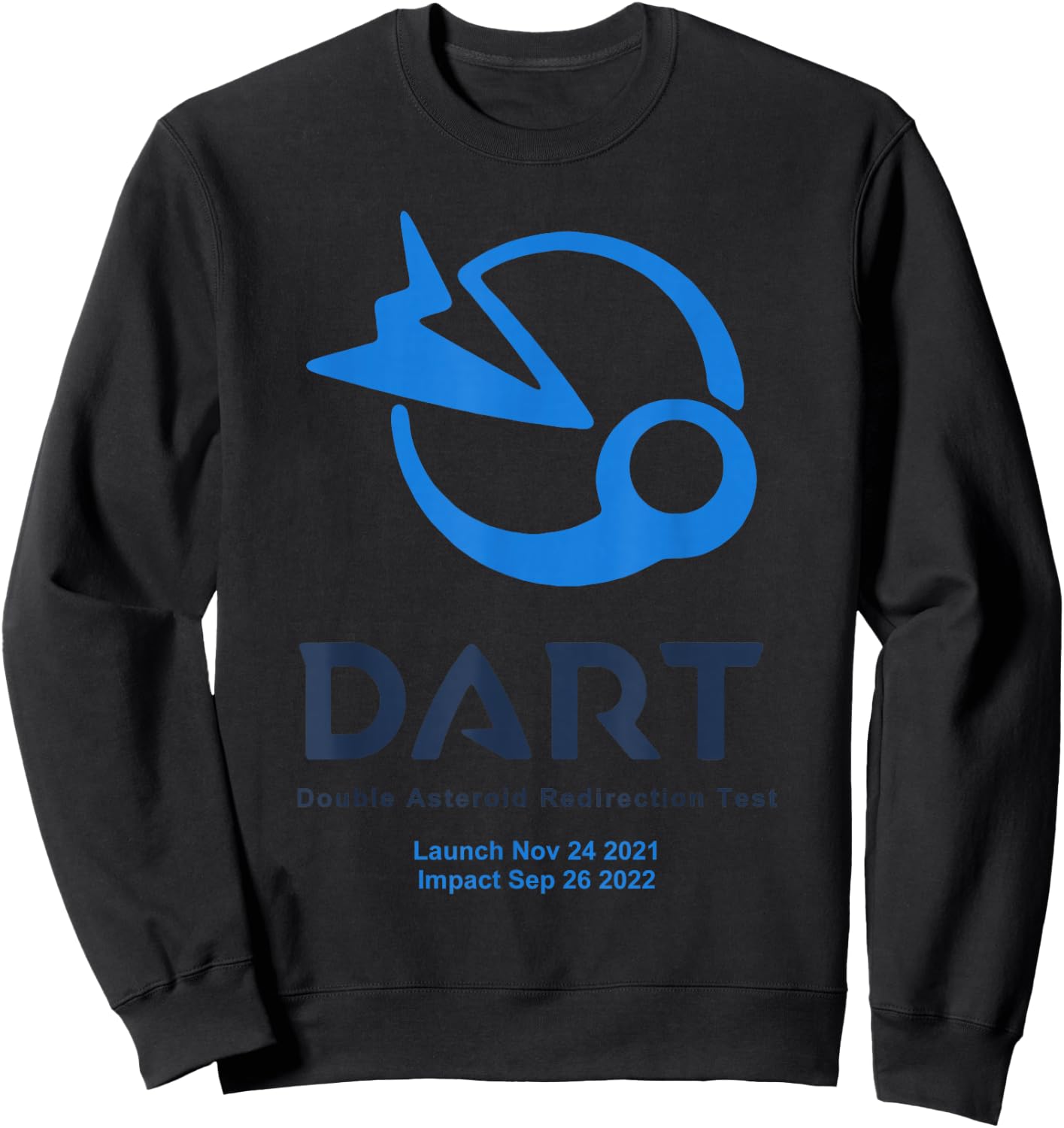 DART mission logo launch impact (blue) Sweatshirt - Sweatshirt | Black