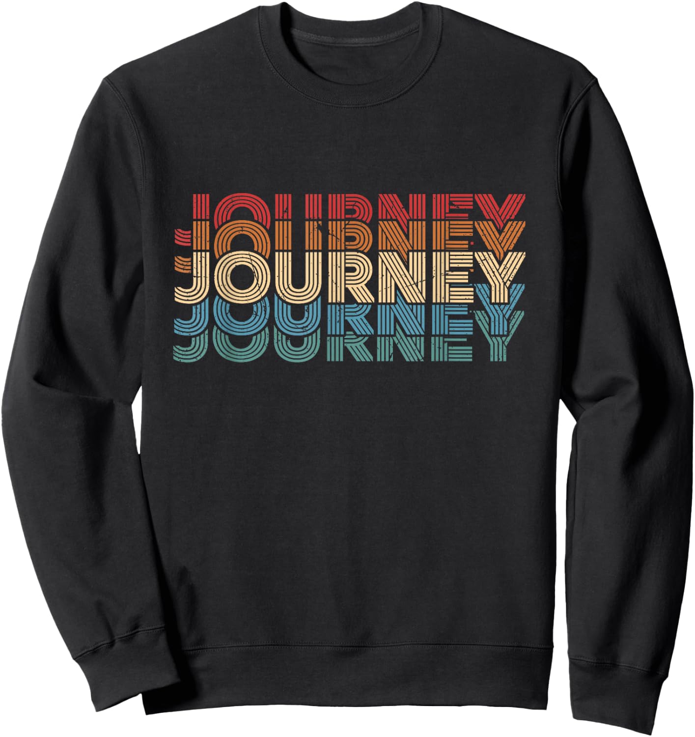 Step Into A Classic Adventure with Our Journey Vintage Quote Sweatshirt - Sweatshirt | Black