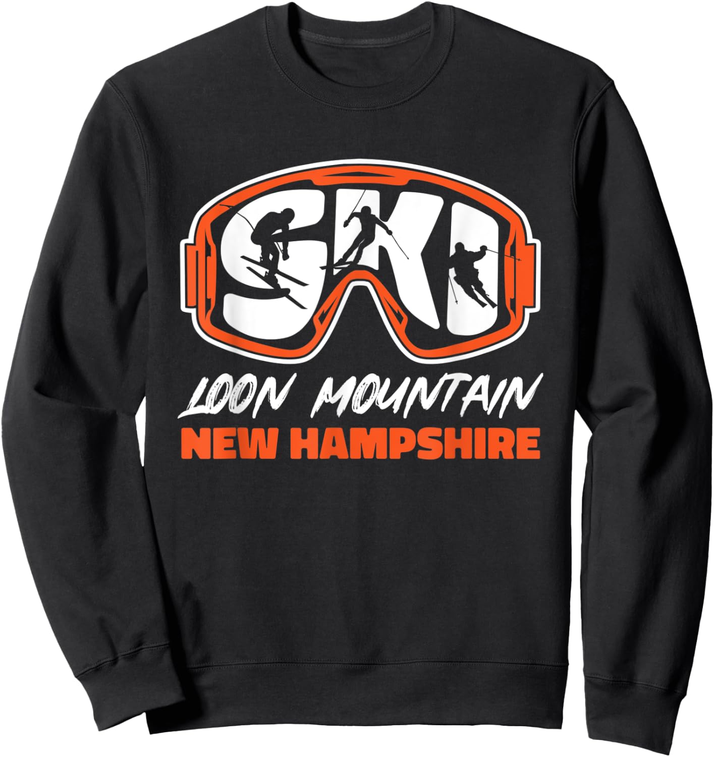 Ski Loon Mountain New Hampshire Skiing Moutain Skier Sweatshirt - Sweatshirt | Black