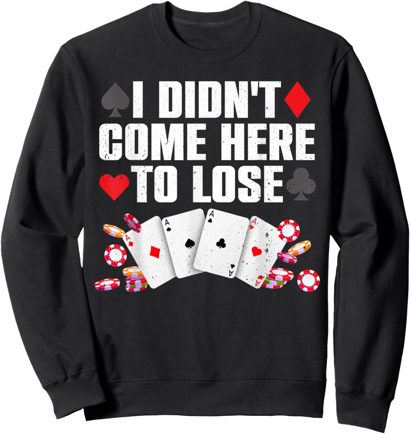 Cool Poker Player Art Women Casino Lover Gamblers Sweatshirt - Sweatshirt | Black