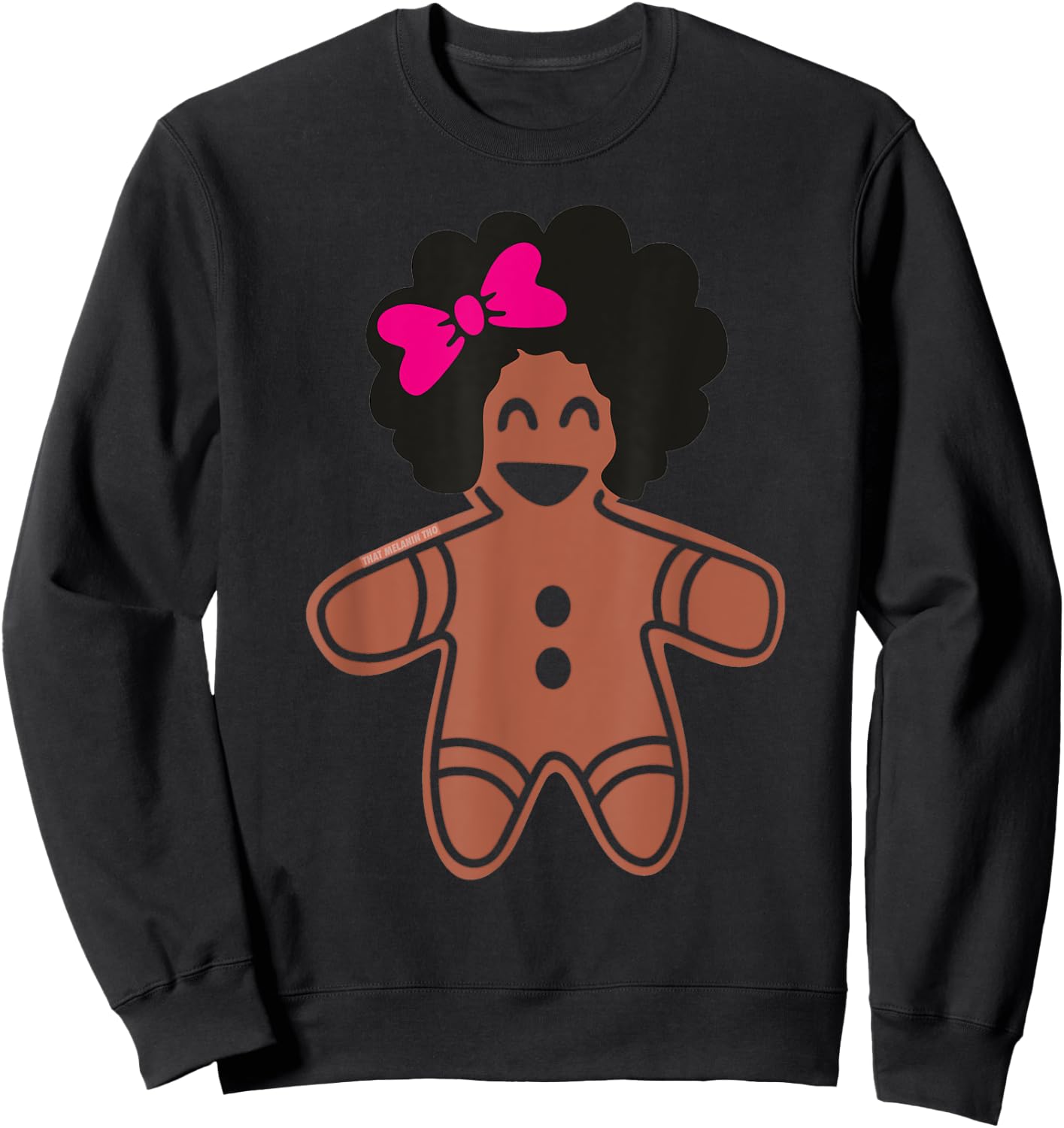 Cute Gingerbread Girl With Afro African American Gingerbread Sweatshirt - Sweatshirt | Black