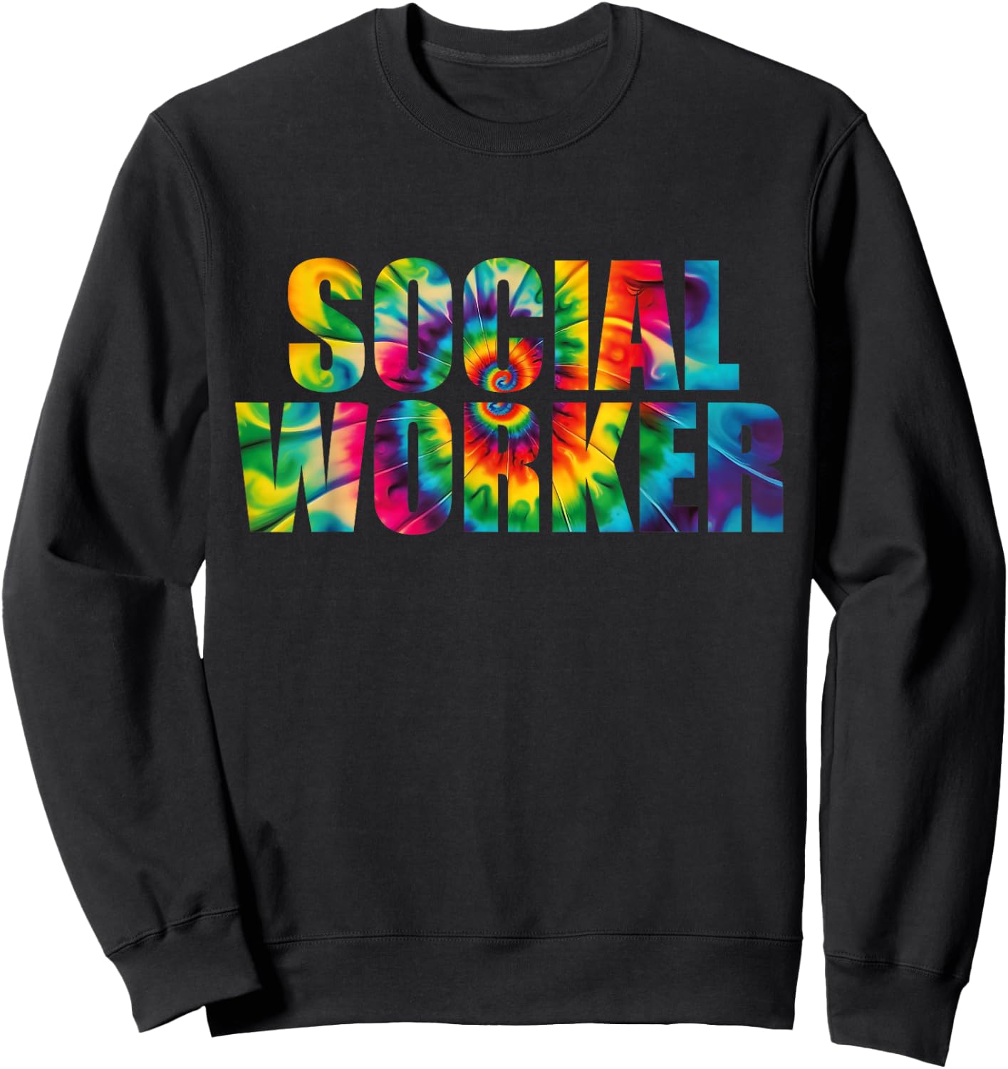 Social Worker Tie Dye Women 2024 School Social Worker Sweatshirt - Sweatshirt | Black