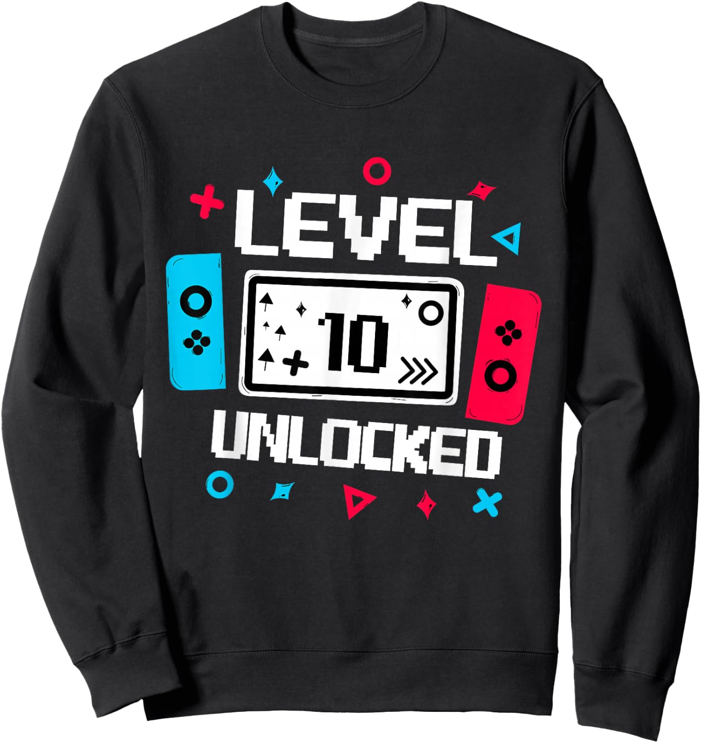 Level 10 unlocked Gamer 10th Birthday Gift Video Game lovers Sweatshirt - Sweatshirt | Black