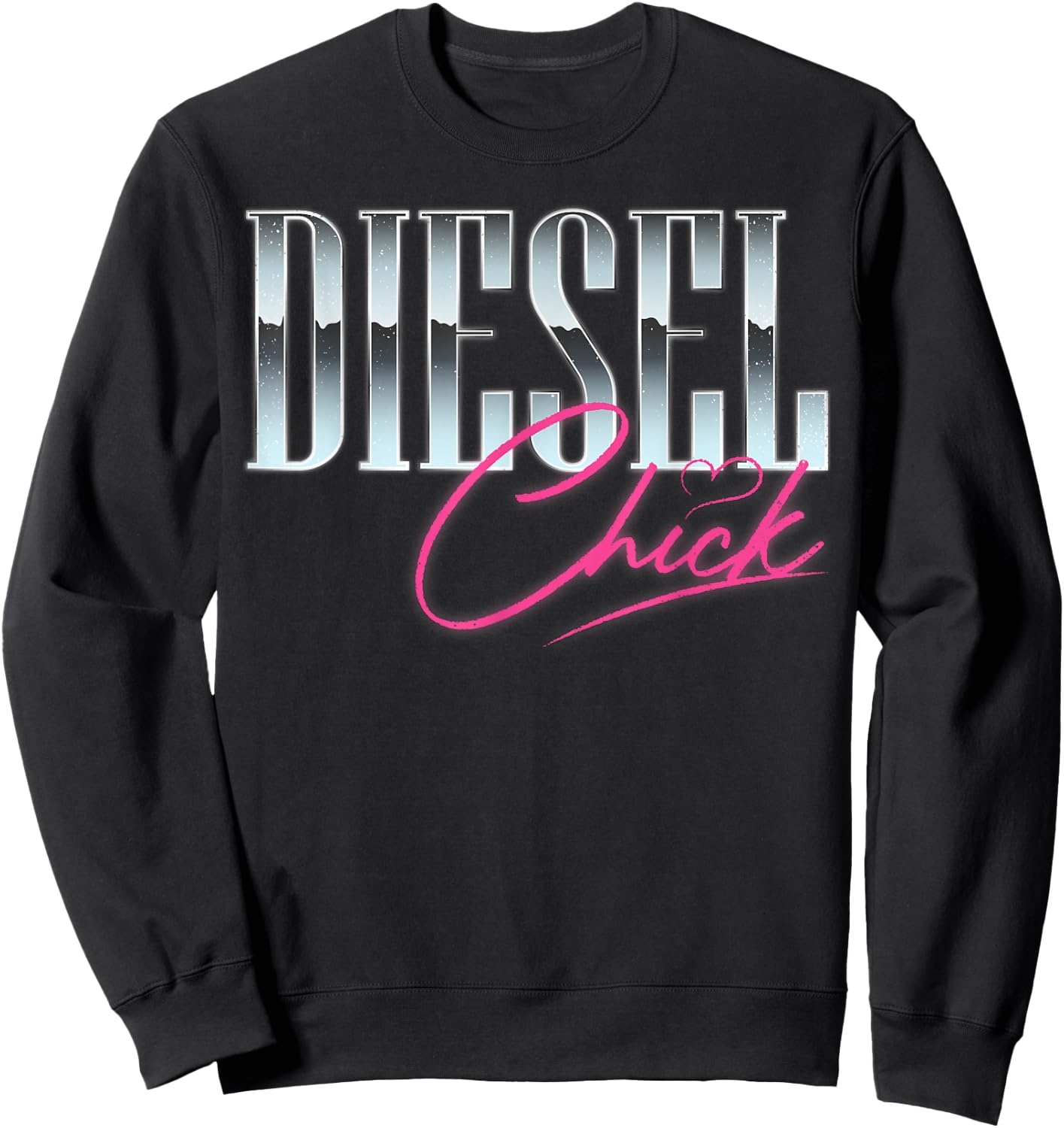Diesel Chick Trucker Truck Driver Funny Women Retro Vintage Sweatshirt - Sweatshirt | Black