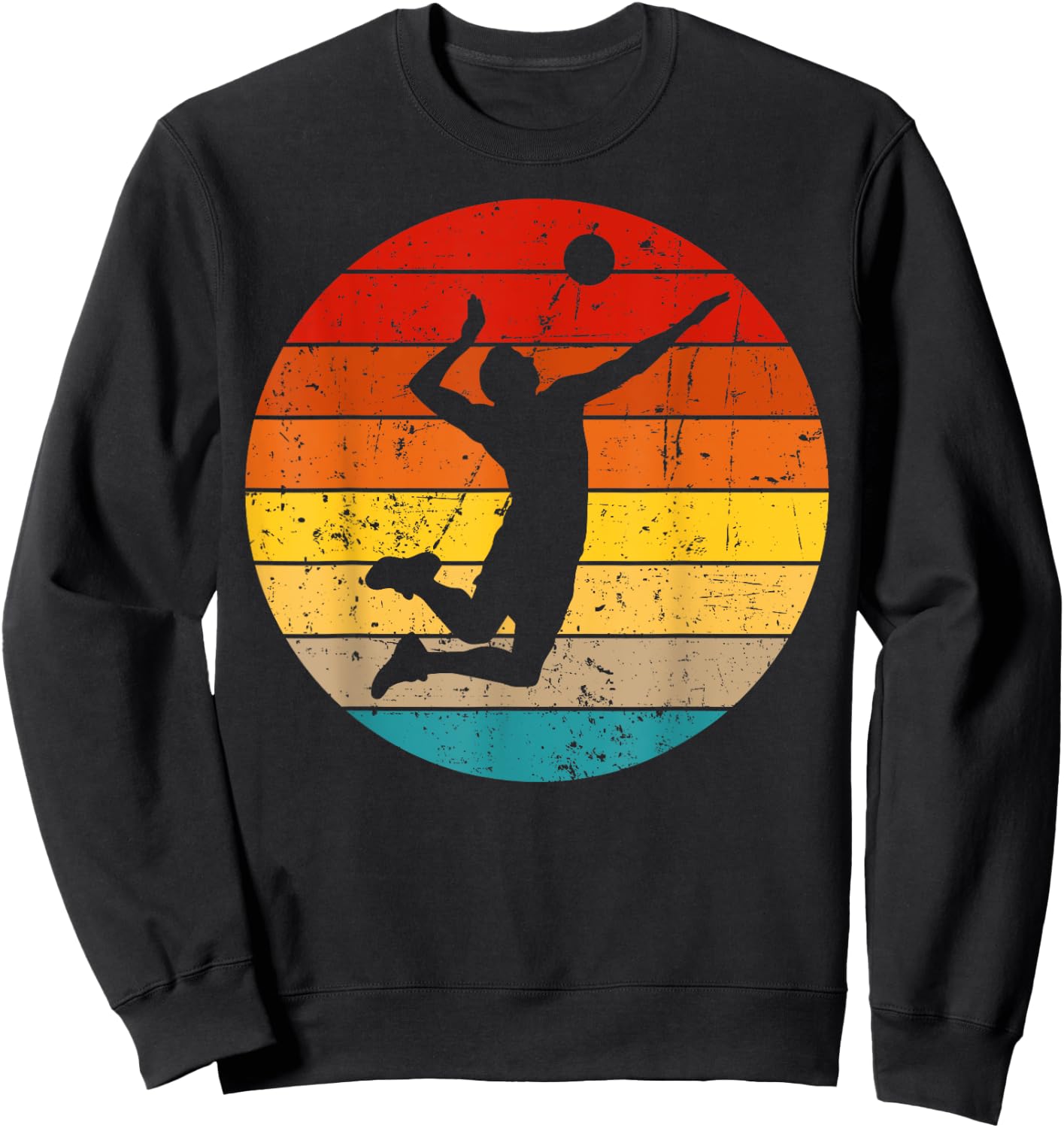 Vintage Volleyball Design Women Volleyball Player Sweatshirt - Sweatshirt | Black