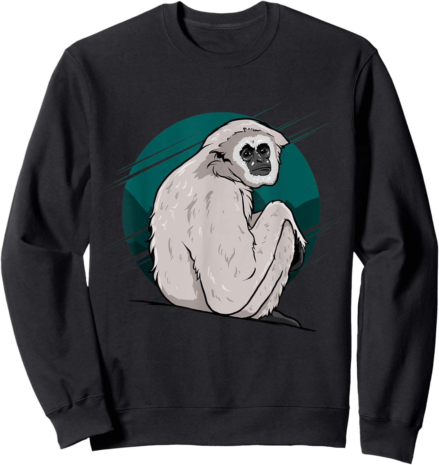 Funny Gibbon Monkey Sweatshirt - Sweatshirt | Black