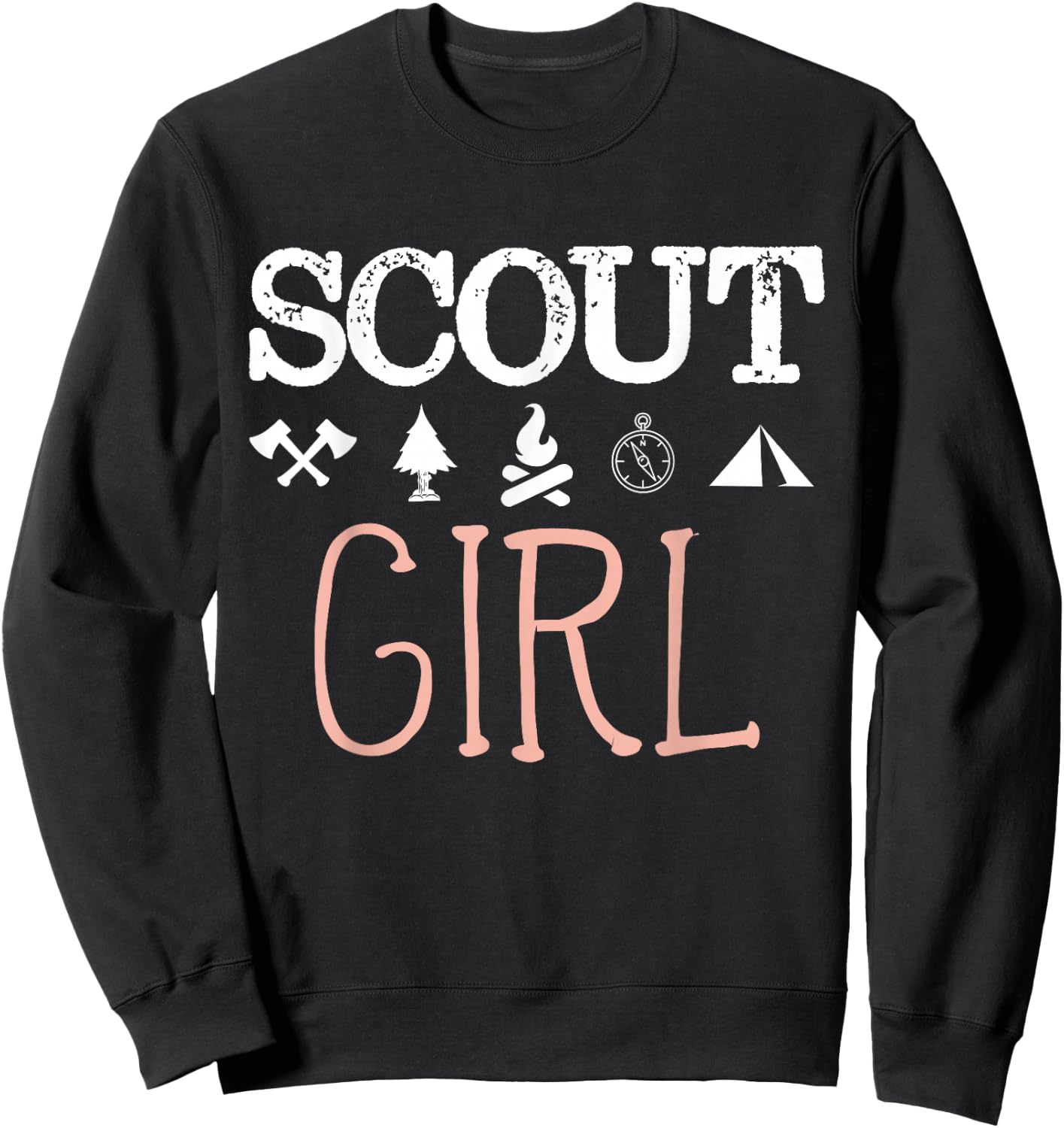 Scout Girl Scouting Troop Supporter Camping Scouting Girl Sweatshirt - Sweatshirt | Black