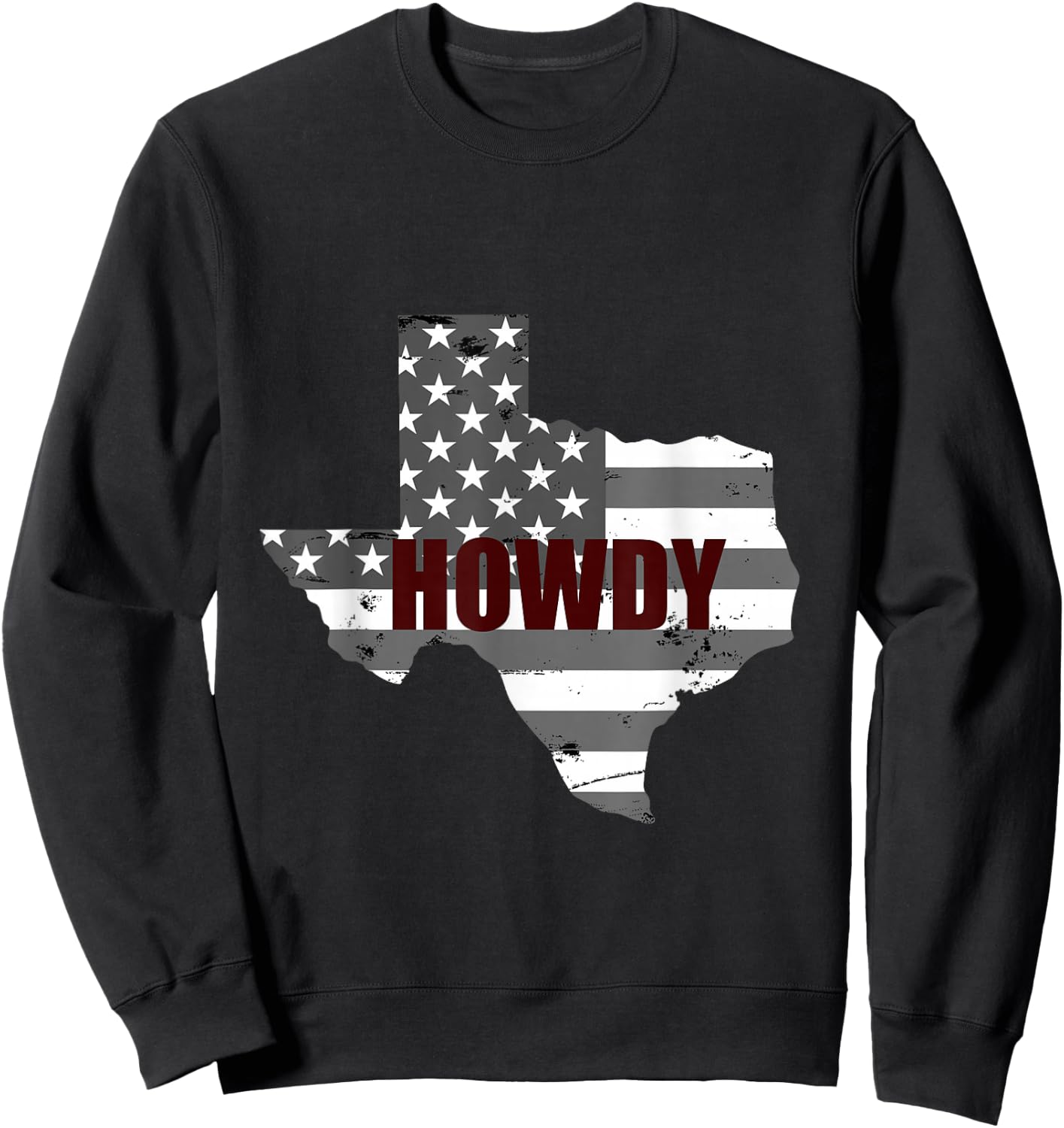 Texas Howdy USA American Flag Gig'em A&M Sweatshirt - Sweatshirt | Black