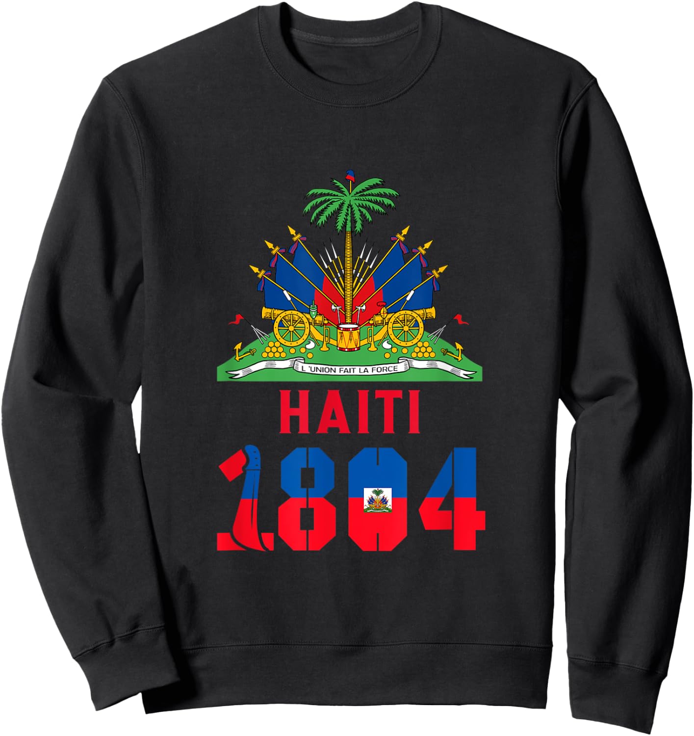 Haitian Revolution 1804 Flag Sweatshirt - Sweatshirt | Black