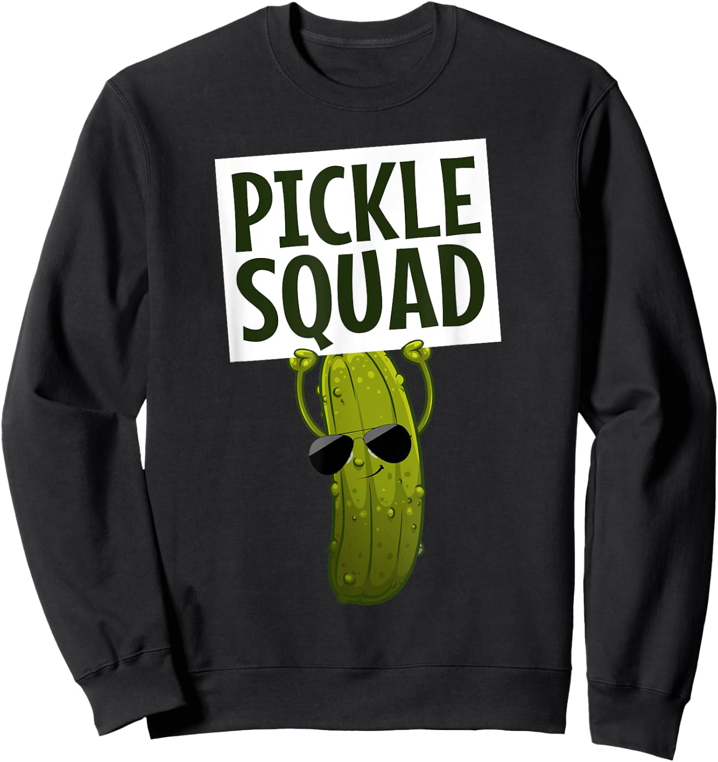 Cute Pickle Design Women Kids Cucumber Pickle Lover Sweatshirt - Sweatshirt | Black