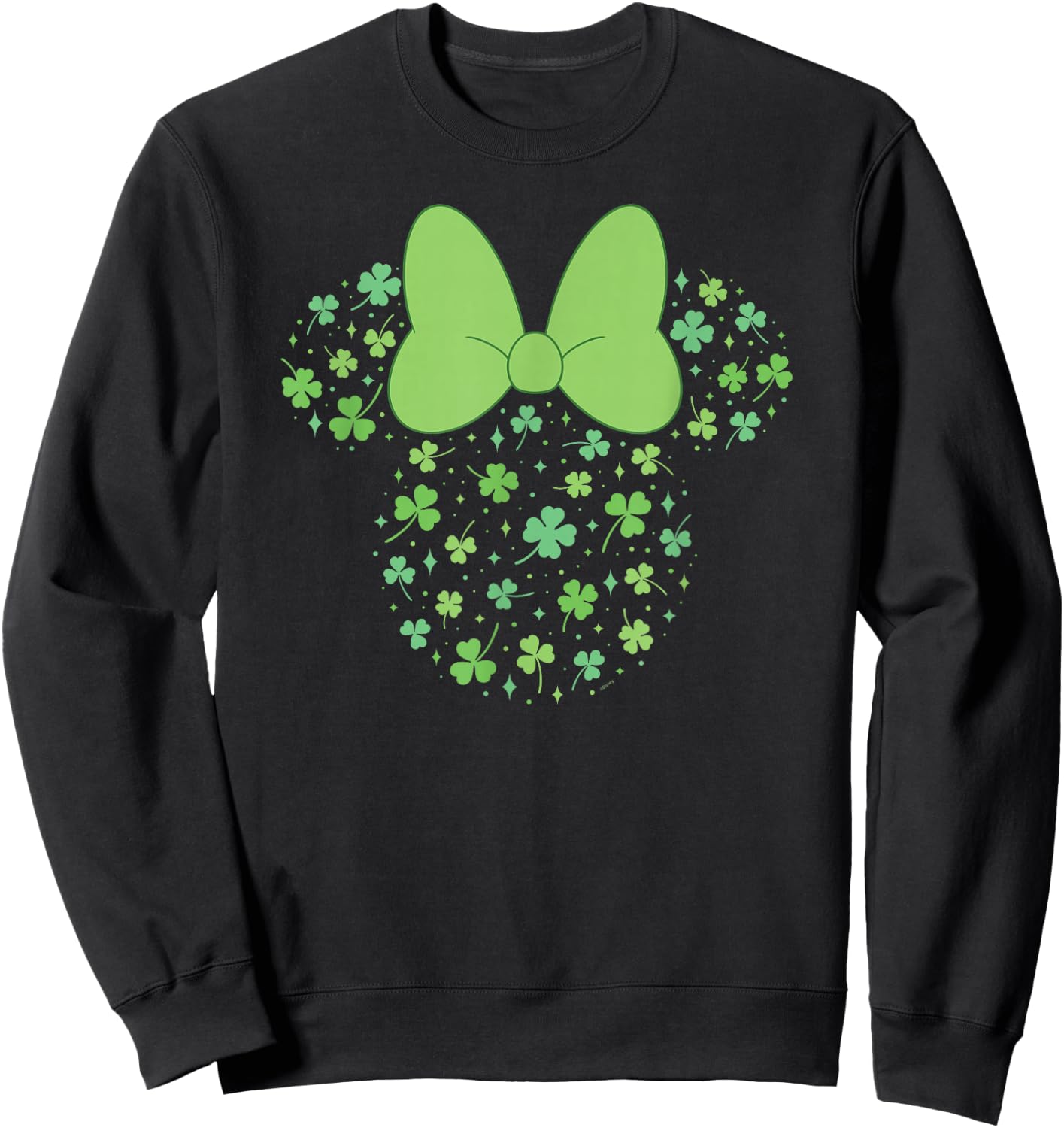 Disney Minnie Mouse Icon Shamrock Clovers St Patrick's Day Sweatshirt - Sweatshirt | Black