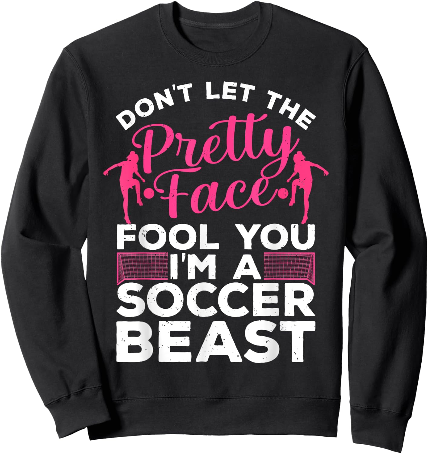 Funny Soccer Art Girls Soccer Player Sport Lover Sweatshirt - Sweatshirt | Black