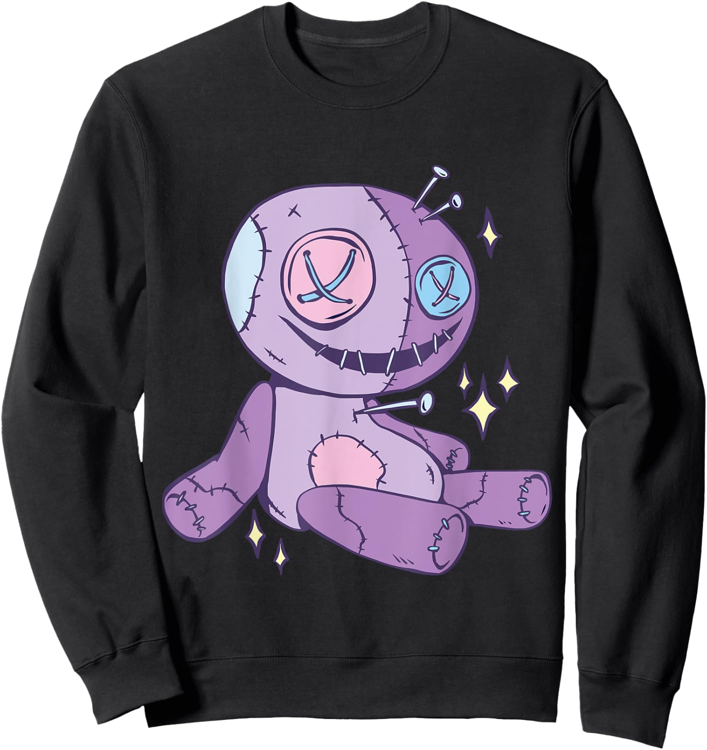 Goth Pastel Creepy Voodoo doll Sweatshirt - Sweatshirt | Black