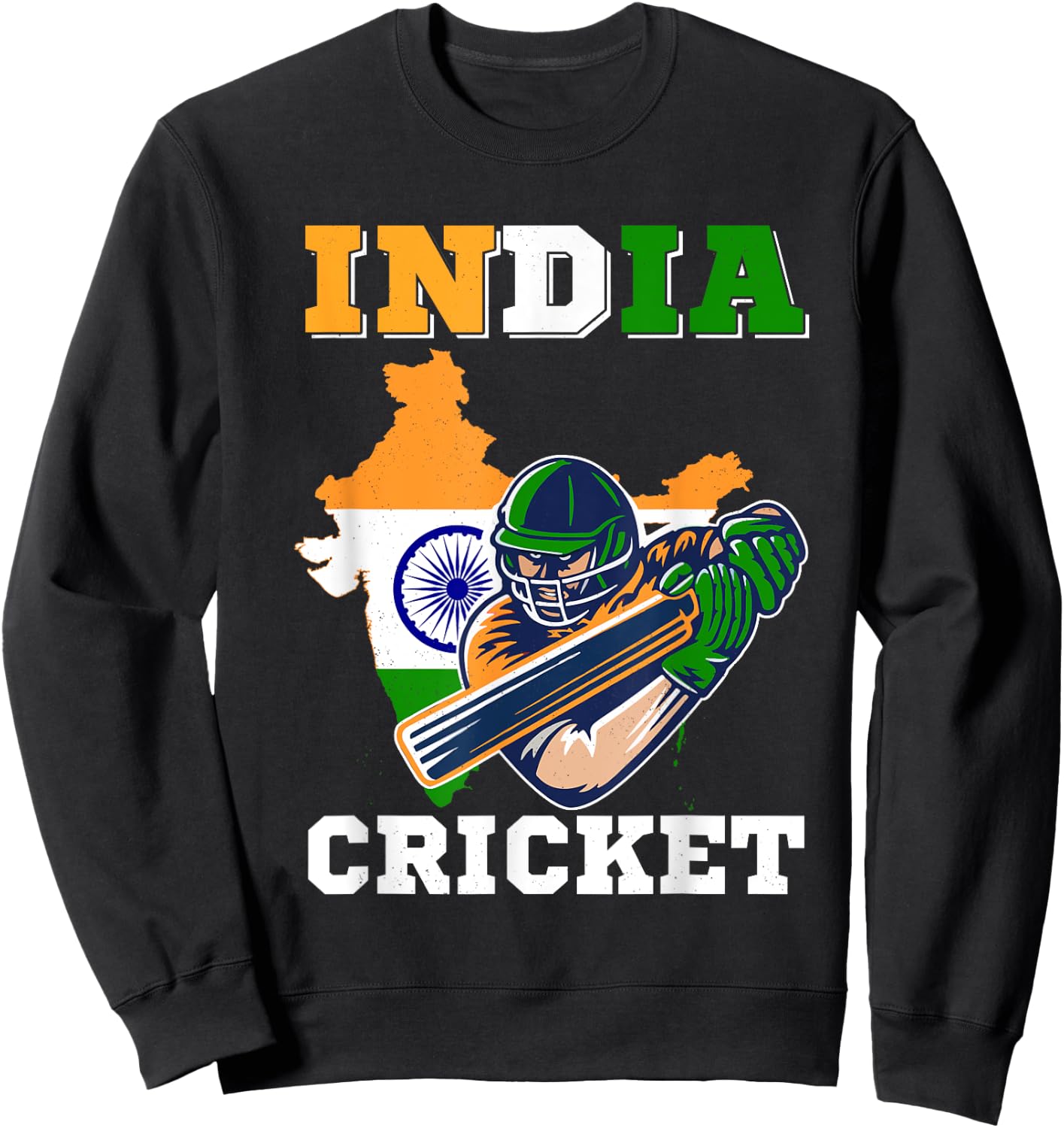India Cricket Player Flag Jersey Indian Sports Sweatshirt - Sweatshirt | Black