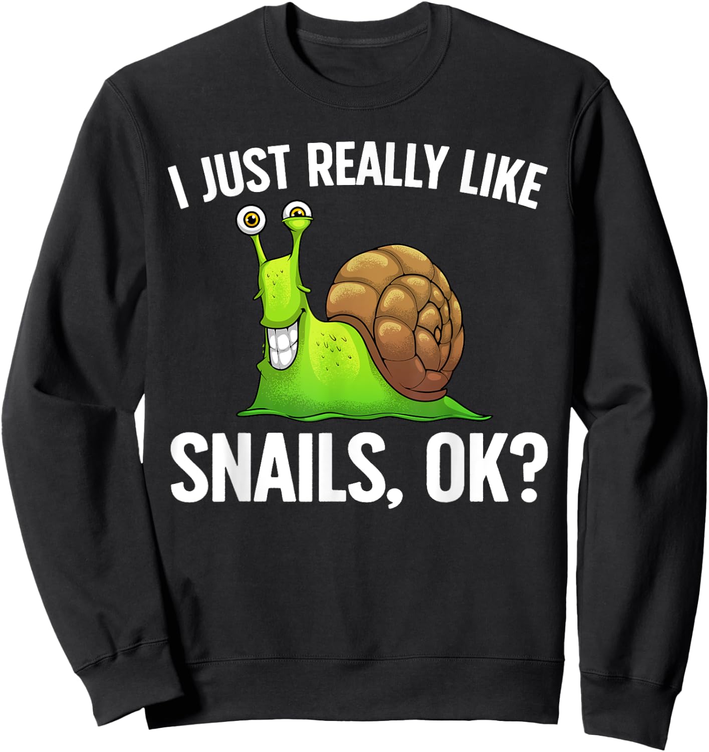 Cute Snail Design Women Kids Gastropod Snail Lovers Sweatshirt - Sweatshirt | Black