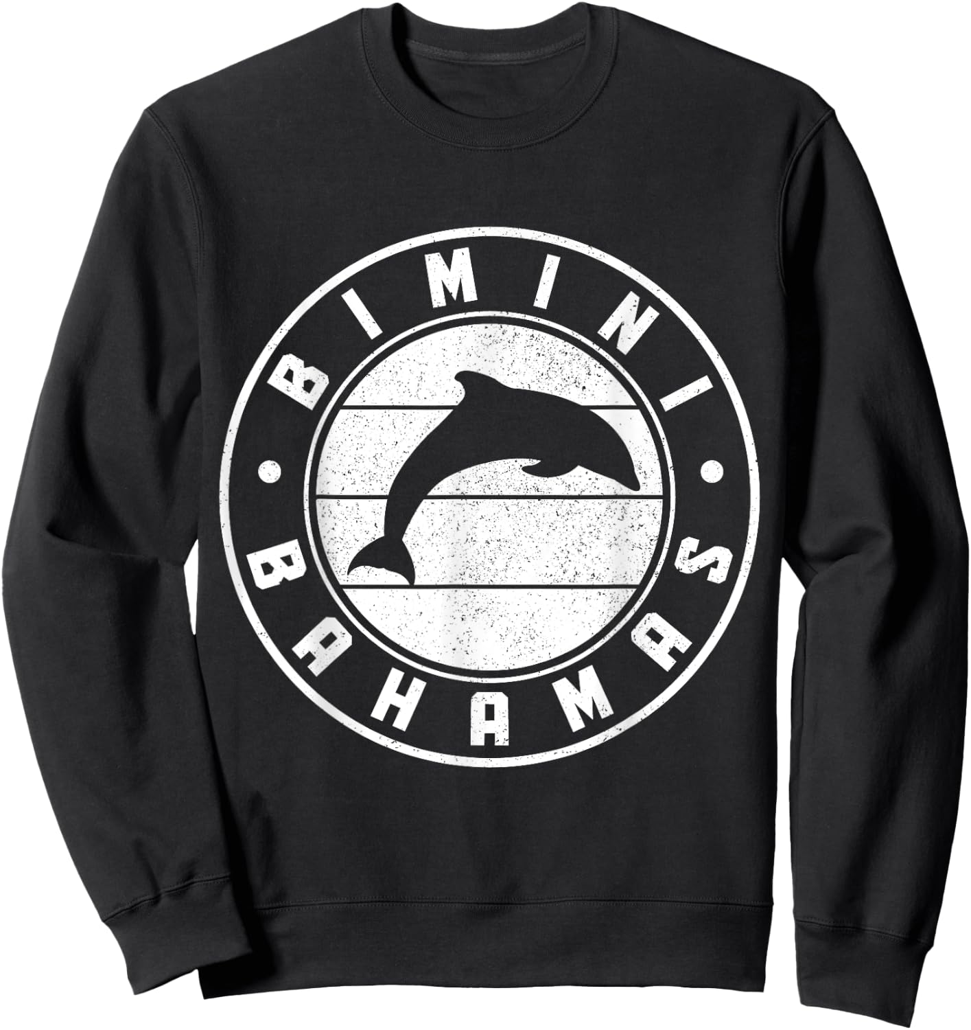 Bimini Bahamas Souvenir Dolphin Vintage Sweatshirt - Sweatshirt | Black