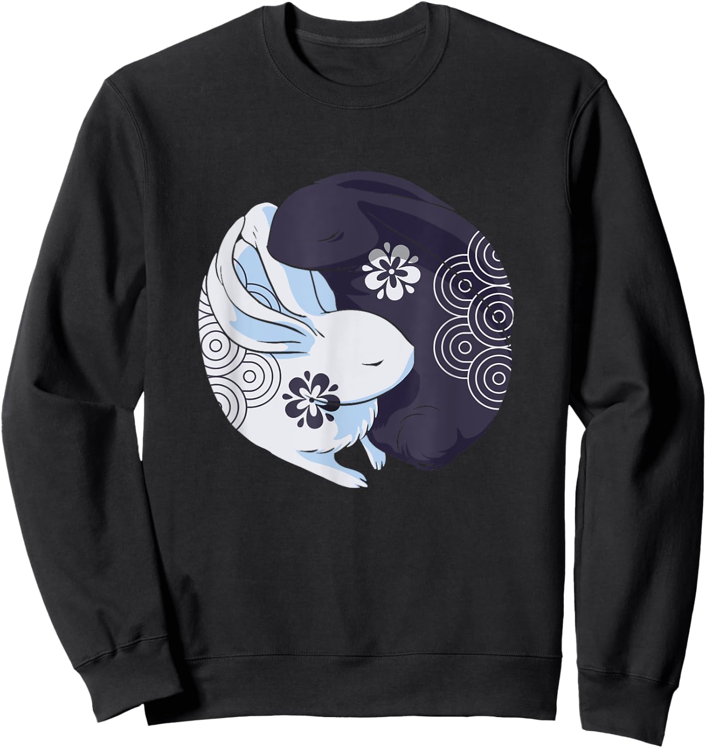 Yin Yang Year Of The Rabbit Happy Chinese New Year 2023 Sweatshirt - Sweatshirt | Black