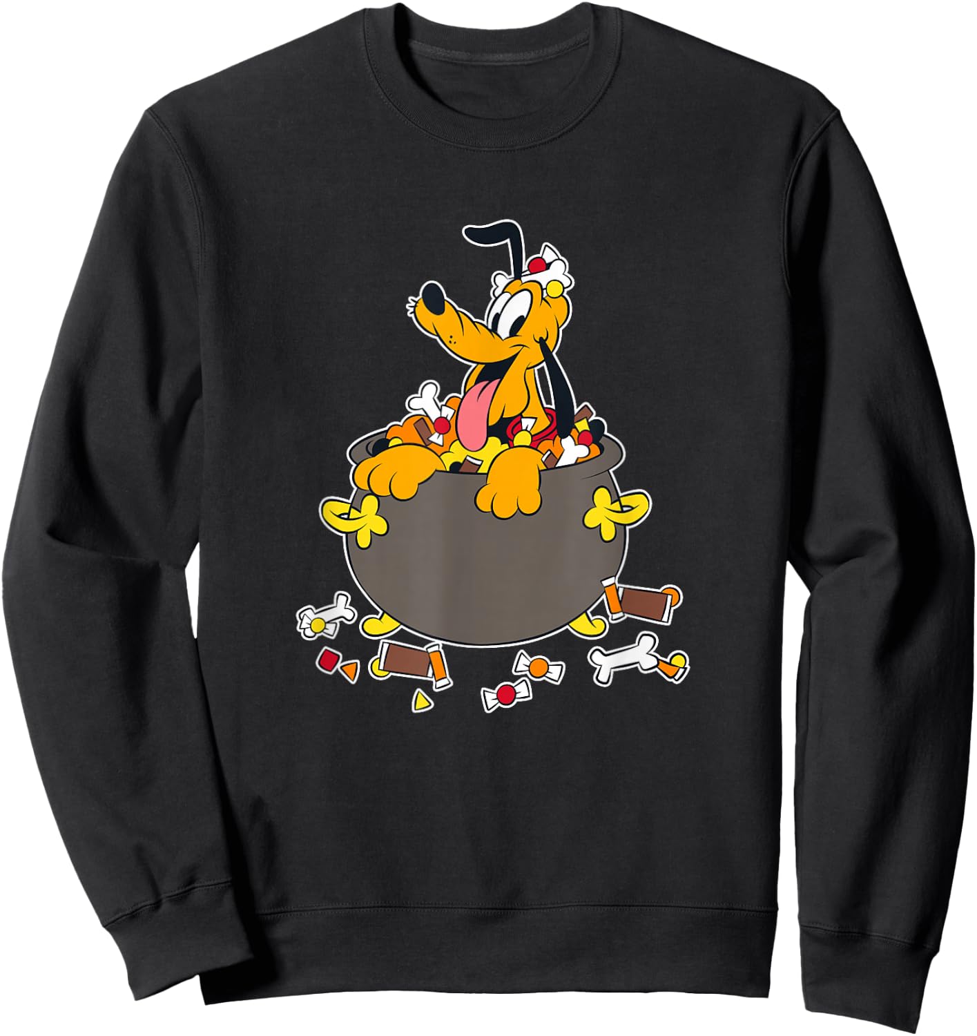 Disney Mickey And Friends Halloween Pluto Inside Candy Bowl Sweatshirt - Sweatshirt | Black