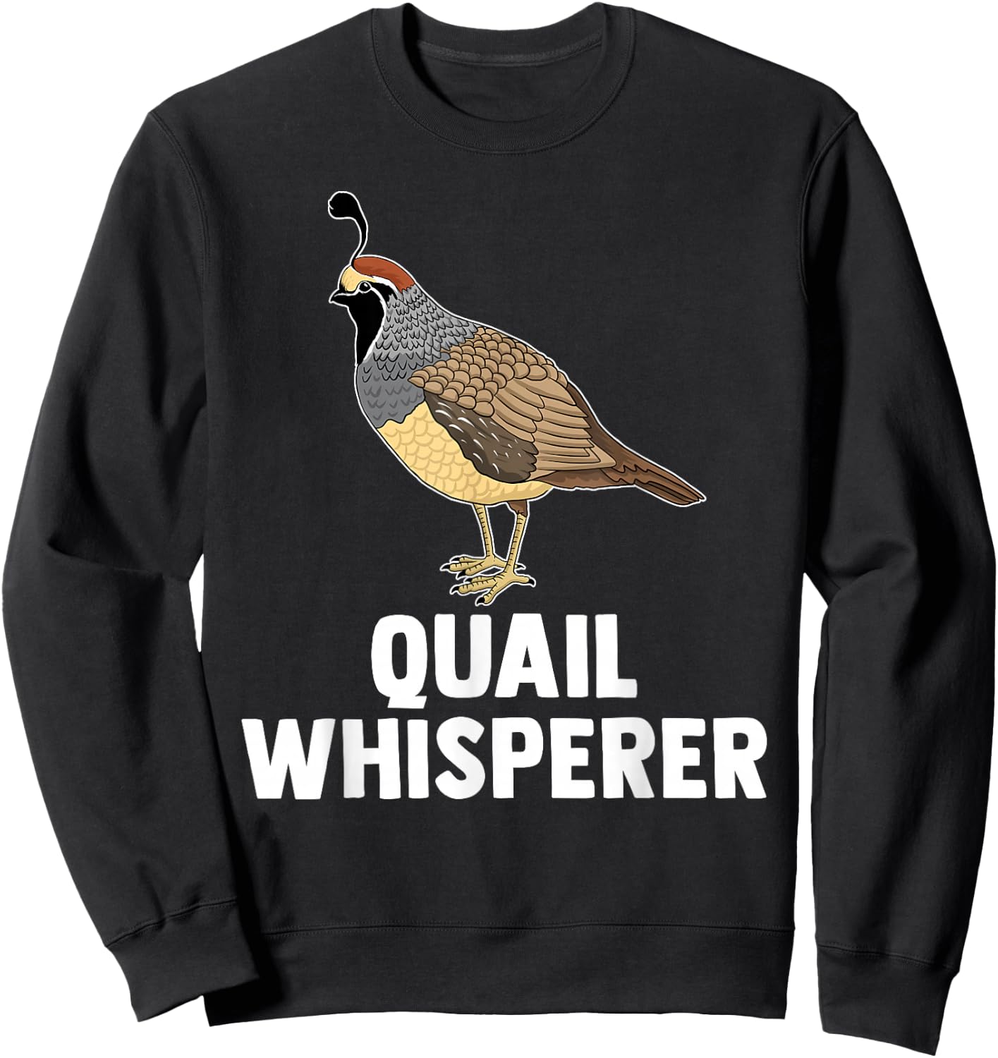 Cute Quail Design Women Kids Quail Bird Whisperer Sweatshirt - Sweatshirt | Black