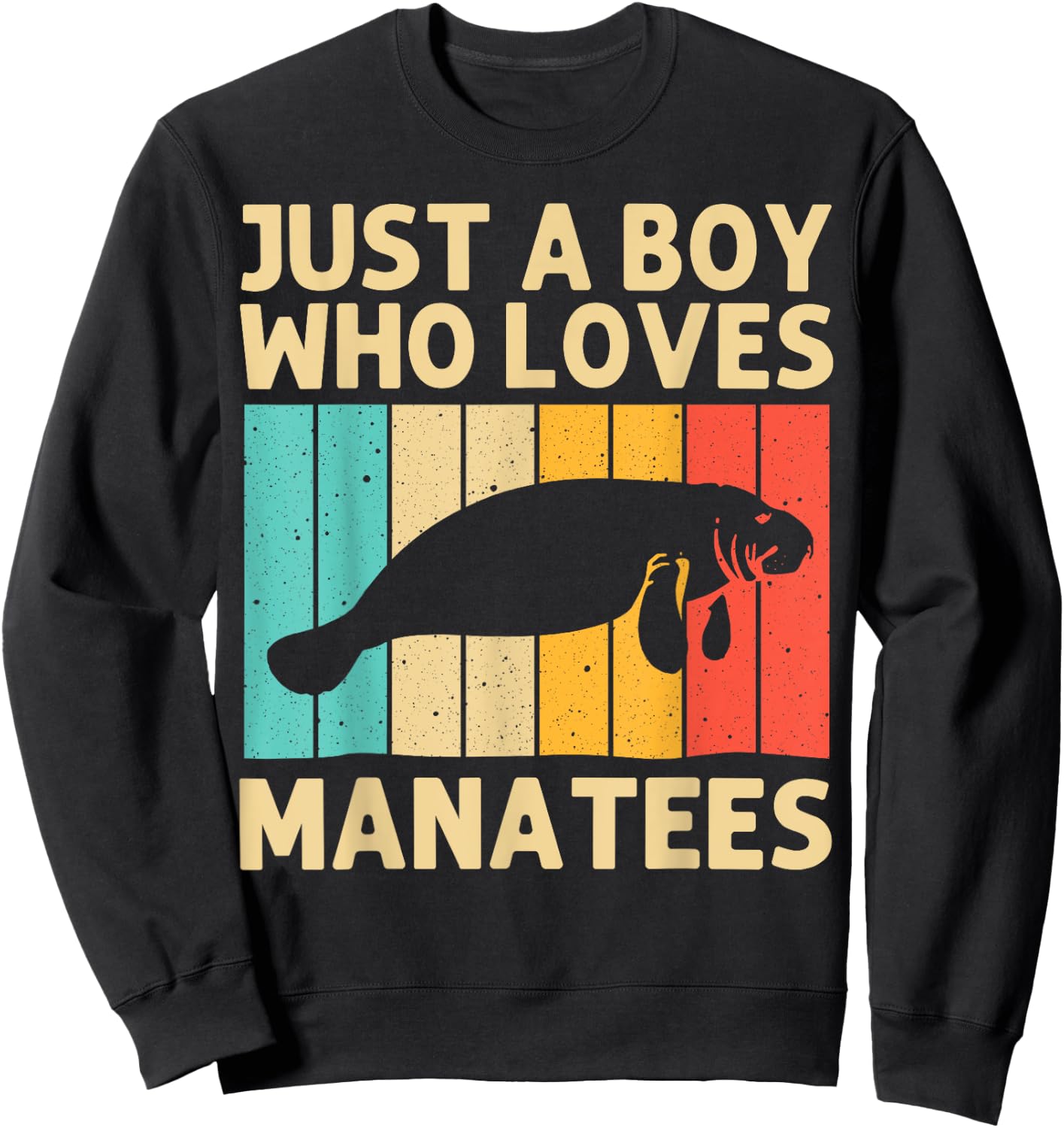 Cool Manatee For Boys Kids Sea Cow Save The Manatees Ocean Sweatshirt - Sweatshirt | Black