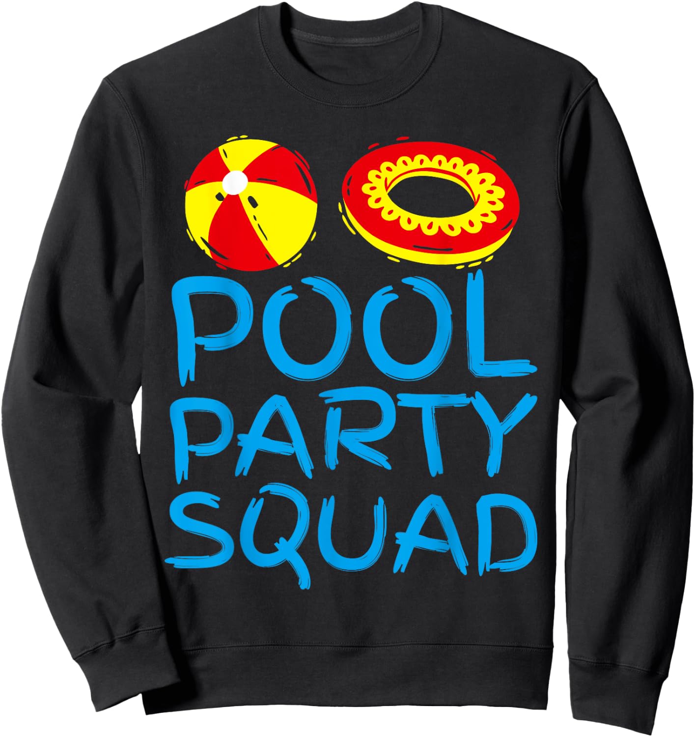 Funny Pool Party Squad Birthday Summer Family Swimming Kids Sweatshirt - Sweatshirt | Black