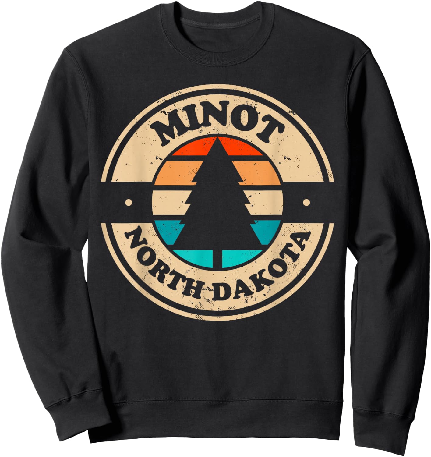 Minot North Dakota ND Vintage Graphic Retro 70s 80s Sweatshirt - Sweatshirt | Black