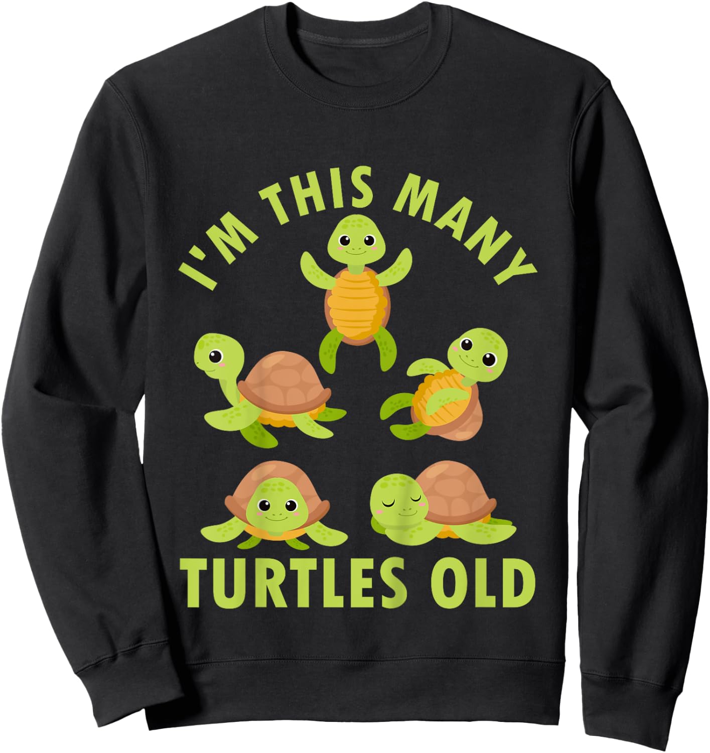 Kids 5 Year Old Boy Sea Turtles Old 5th Birthday Kids Sweatshirt - Sweatshirt | Black
