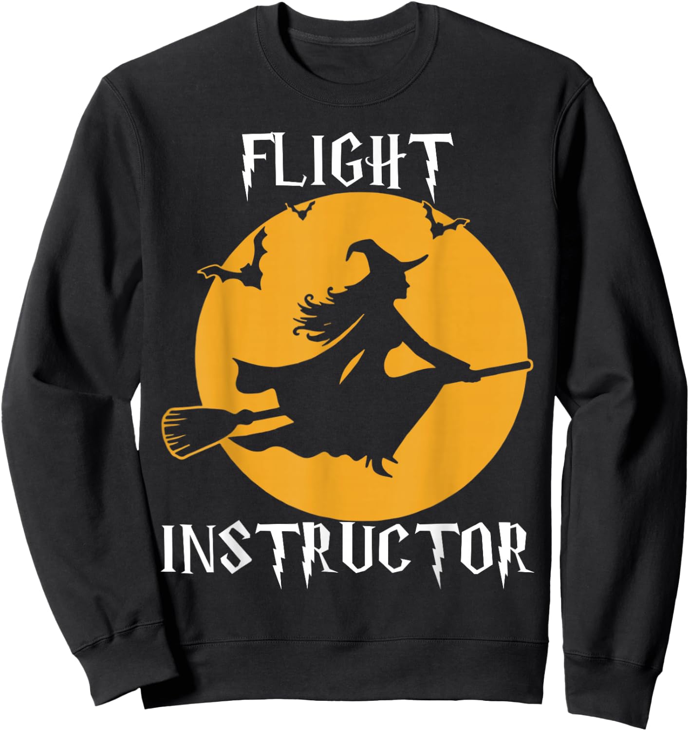 Flight Instructor Witch Halloween Sweatshirt - Sweatshirt | Black