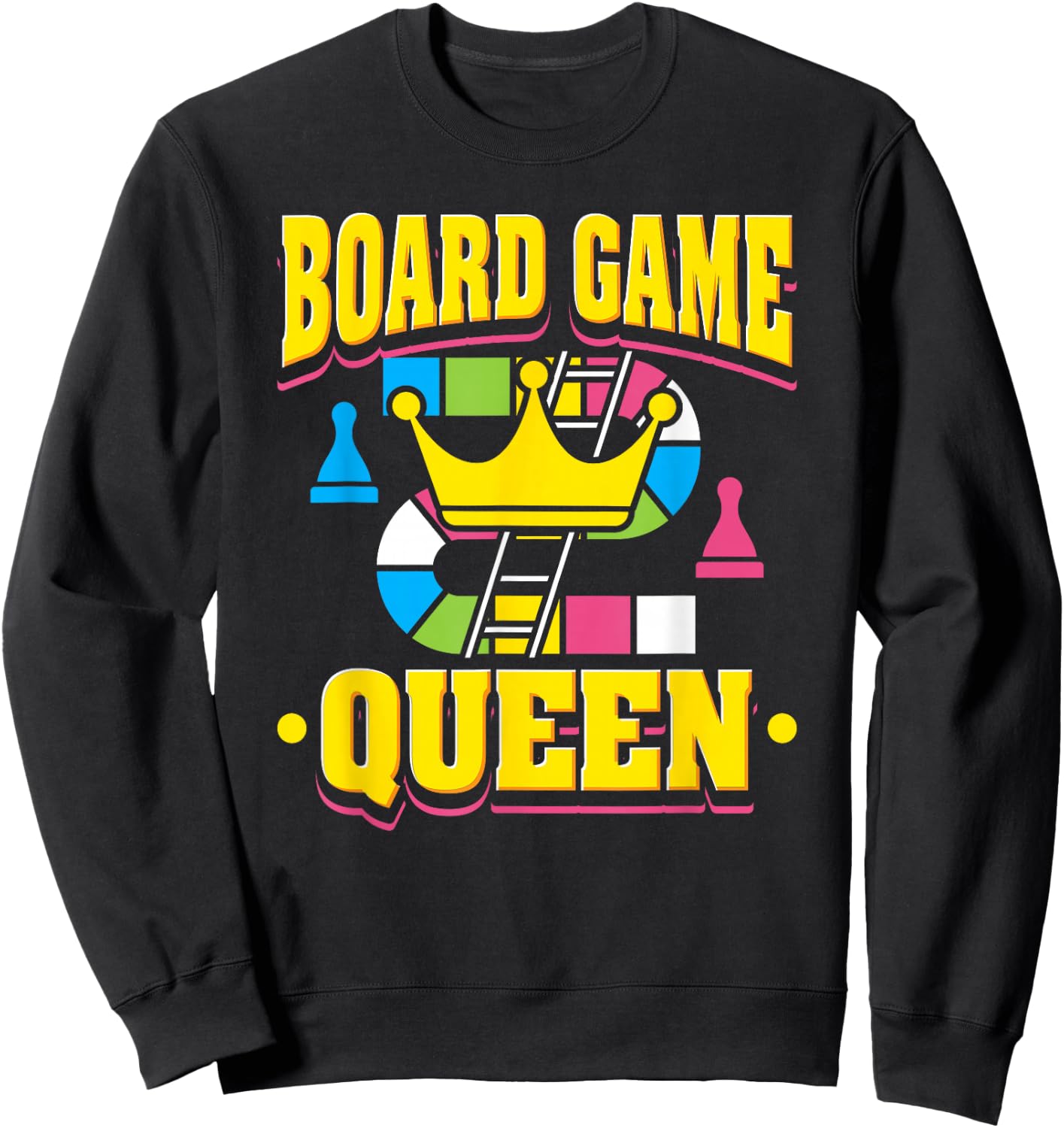 Funny Board Game Queen Design Sweatshirt - Sweatshirt | Black